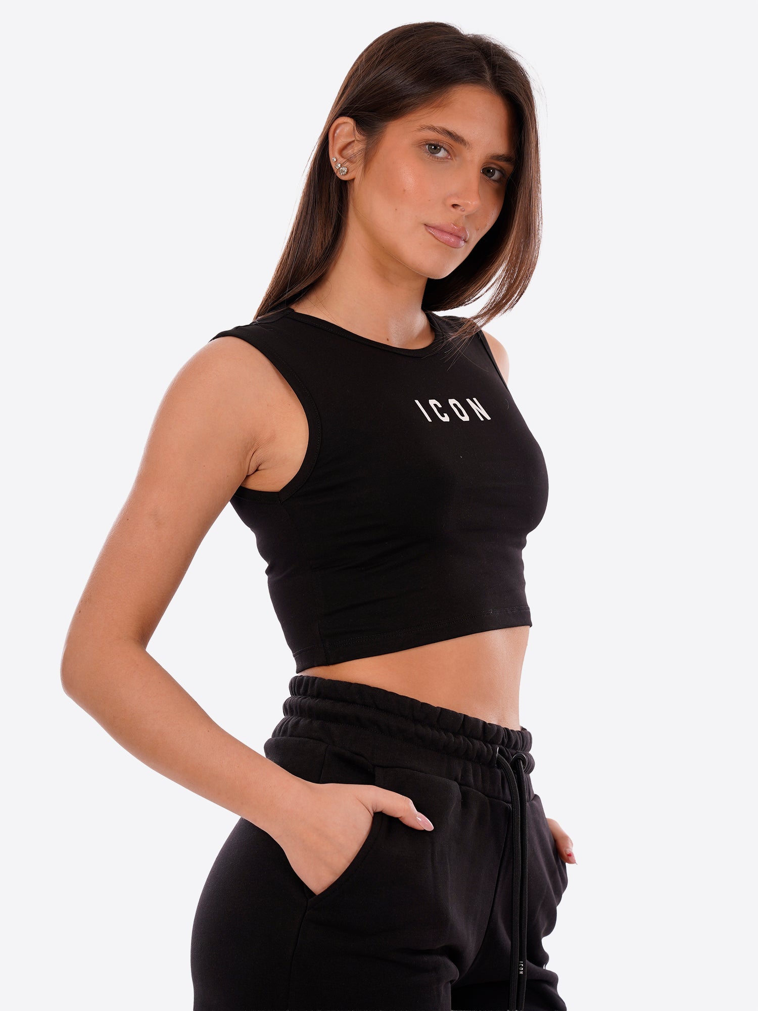 T-shirt ICON da Donna - nero IDT004NEROBIANCO
