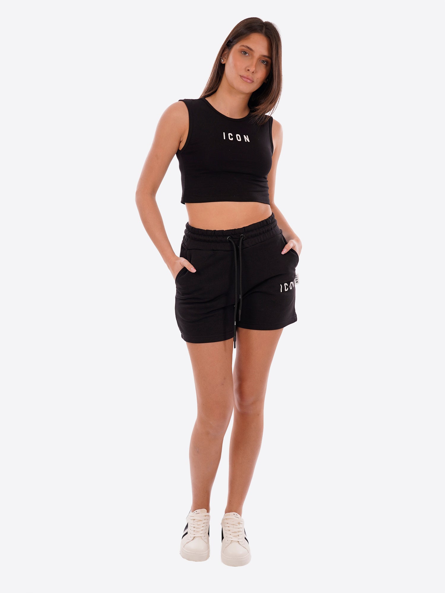T-shirt ICON da Donna - nero IDT004NEROBIANCO
