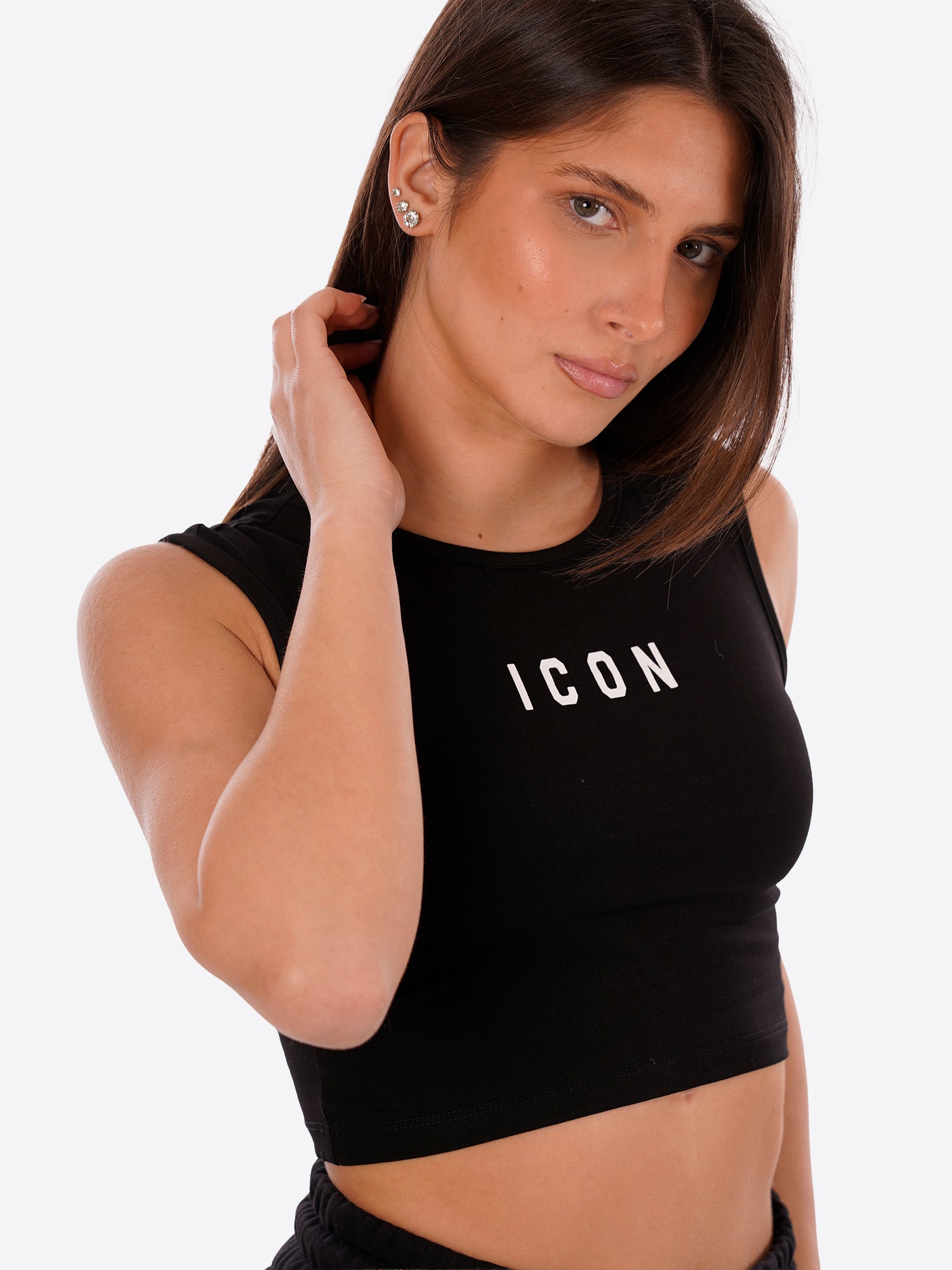 T-shirt ICON da Donna - nero IDT004NEROBIANCO
