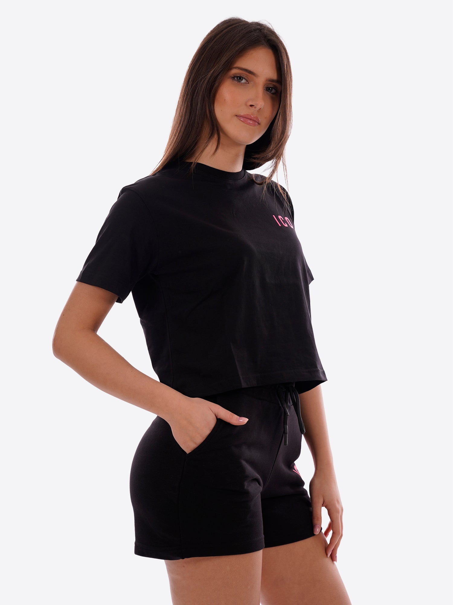 T-shirt ICON da Donna - nero IDT006NEROFUSIA