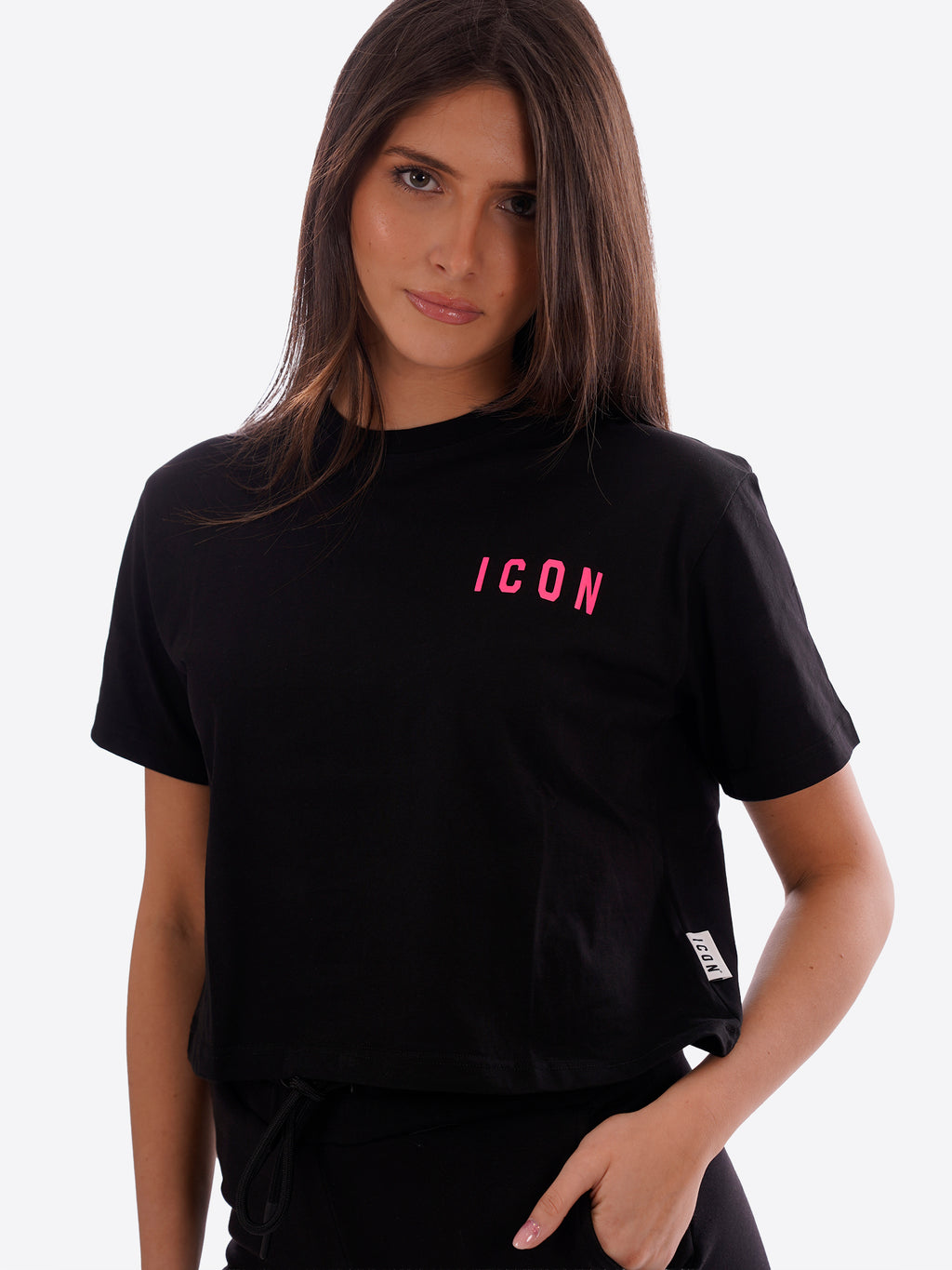 T-shirt ICON da Donna - nero IDT006NEROFUSIA