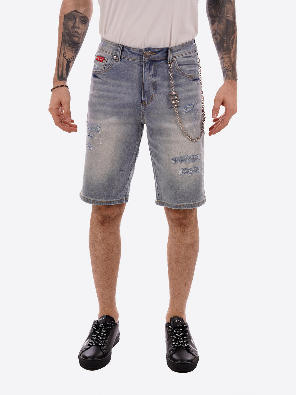 Bermuda jeans ICON da Uomo - blu IUD008BLU CHIARO