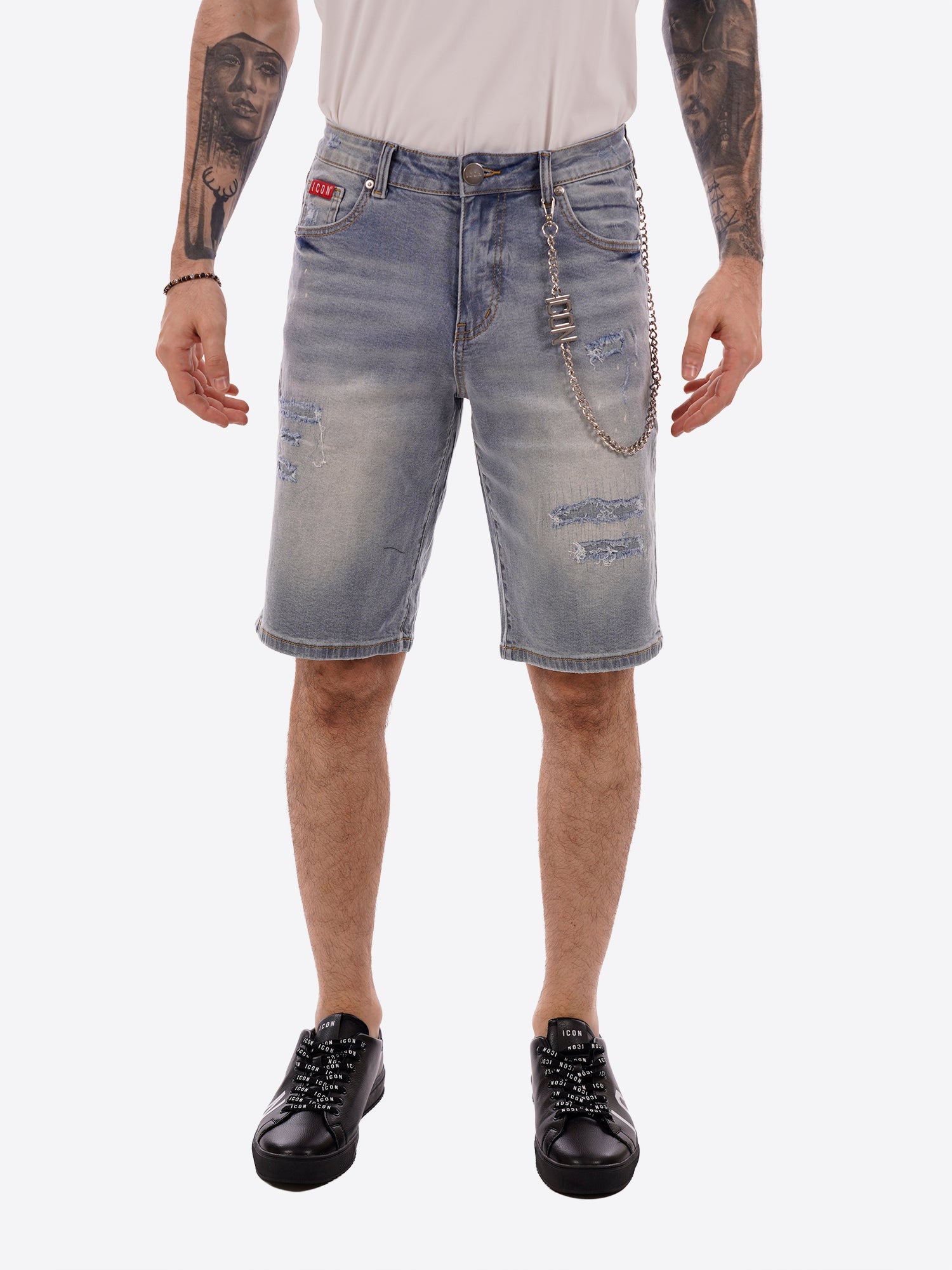 Bermuda jeans ICON da Uomo - blu IUD008BLU CHIARO