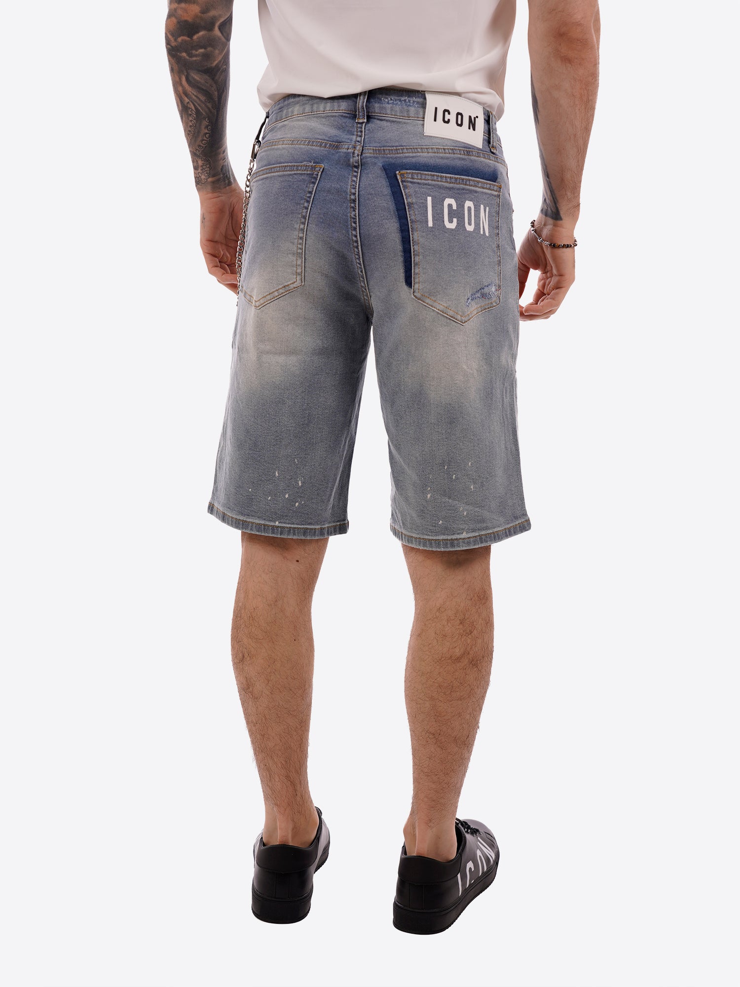 Bermuda jeans ICON da Uomo - blu IUD008BLU CHIARO