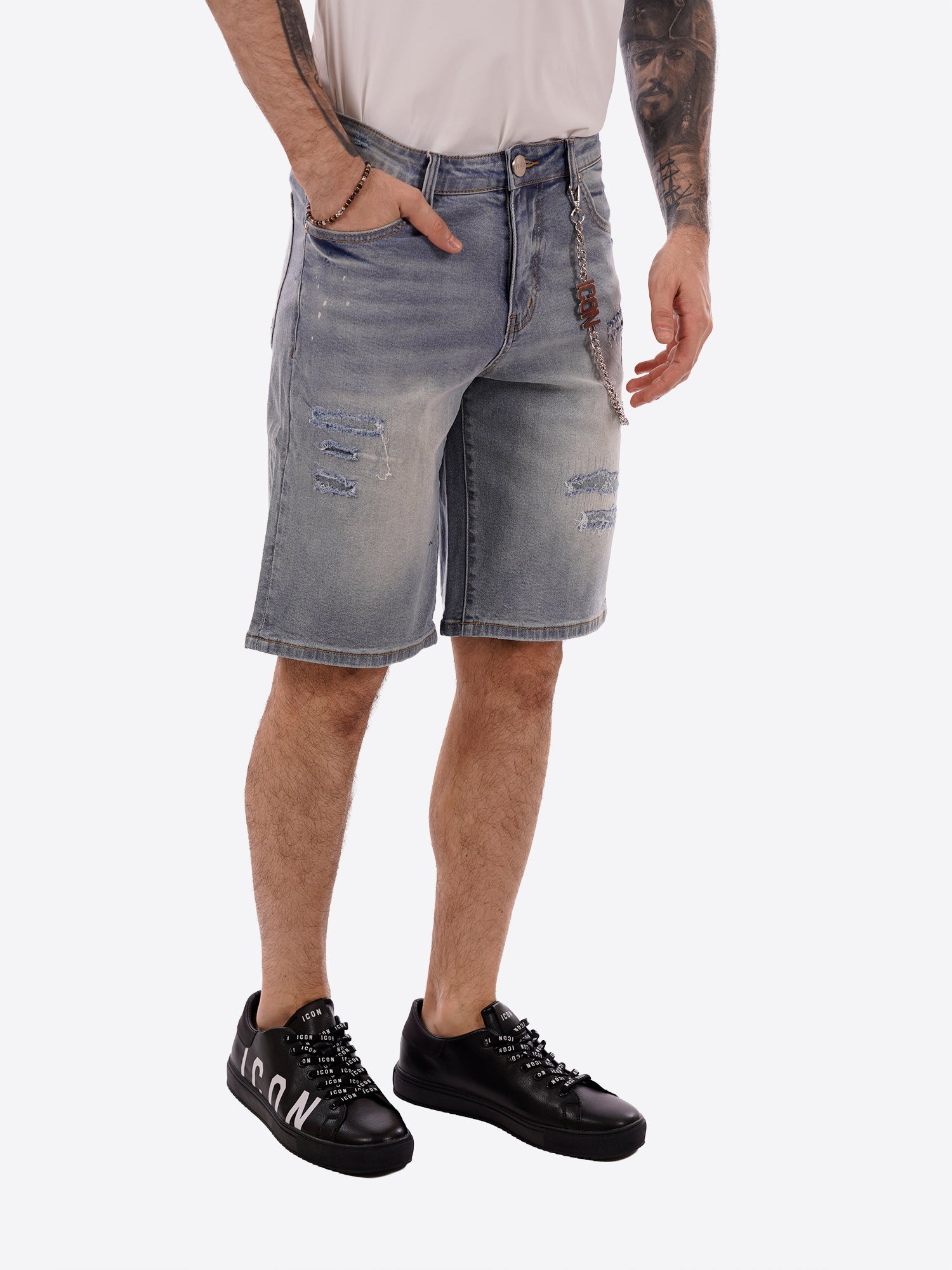 Bermuda jeans ICON da Uomo - blu IUD008BLU CHIARO