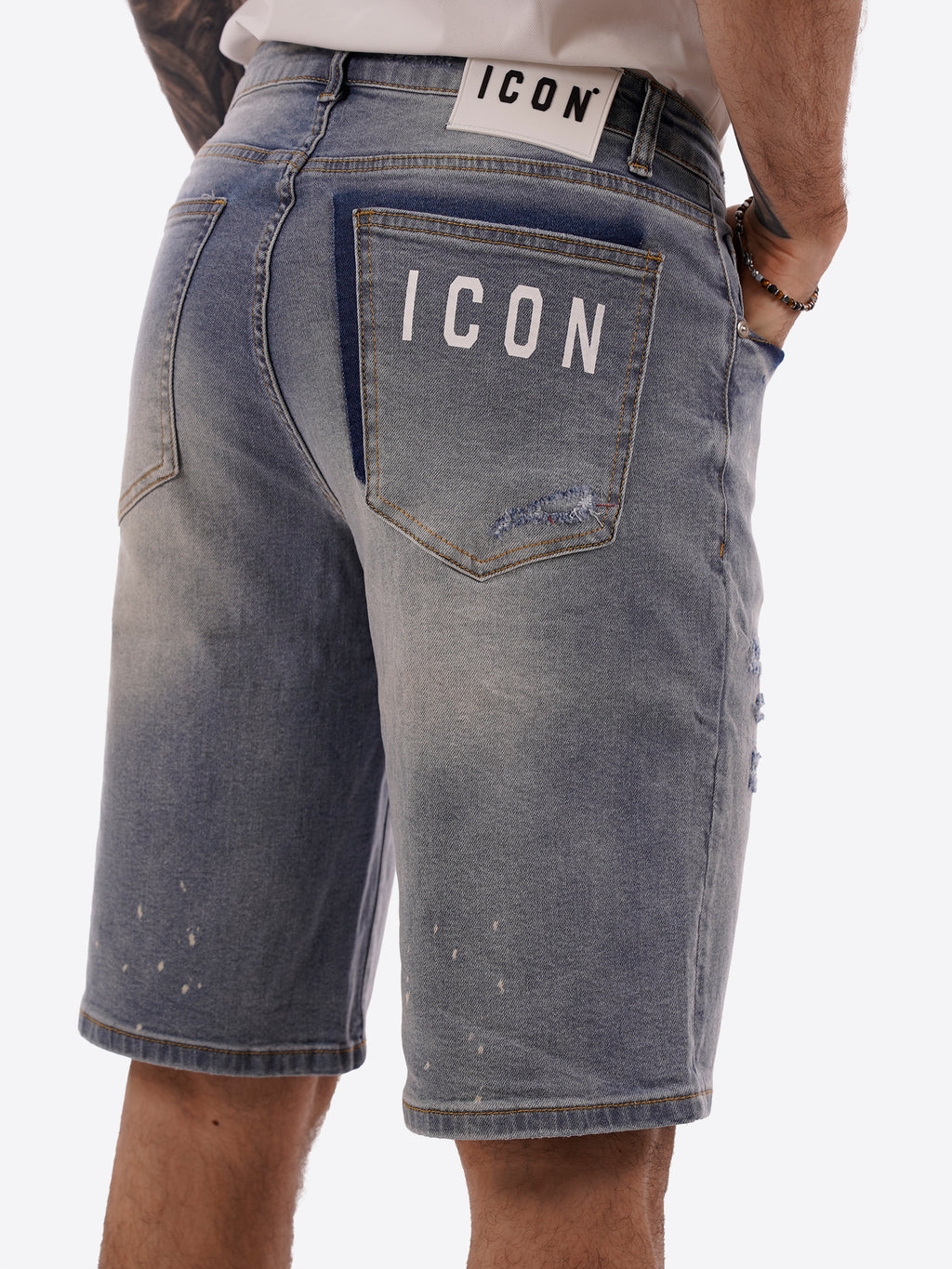 Bermuda jeans ICON da Uomo - blu IUD008BLU CHIARO