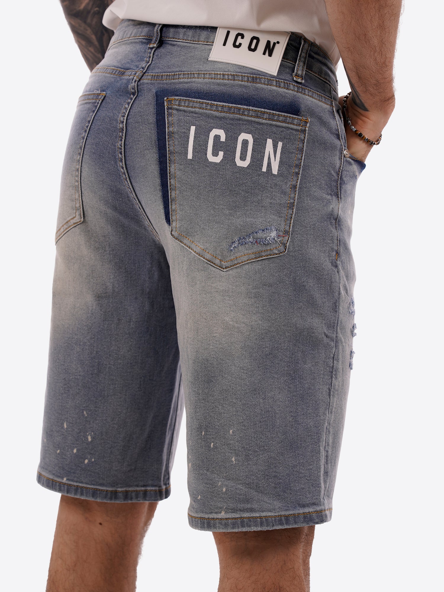 Bermuda jeans ICON da Uomo - blu IUD008BLU CHIARO