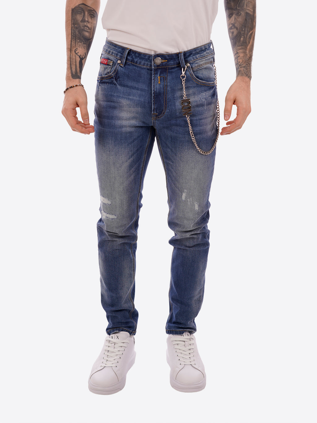 Pantalone Jeans ICON da Uomo - blu IUD010DARK BLUE