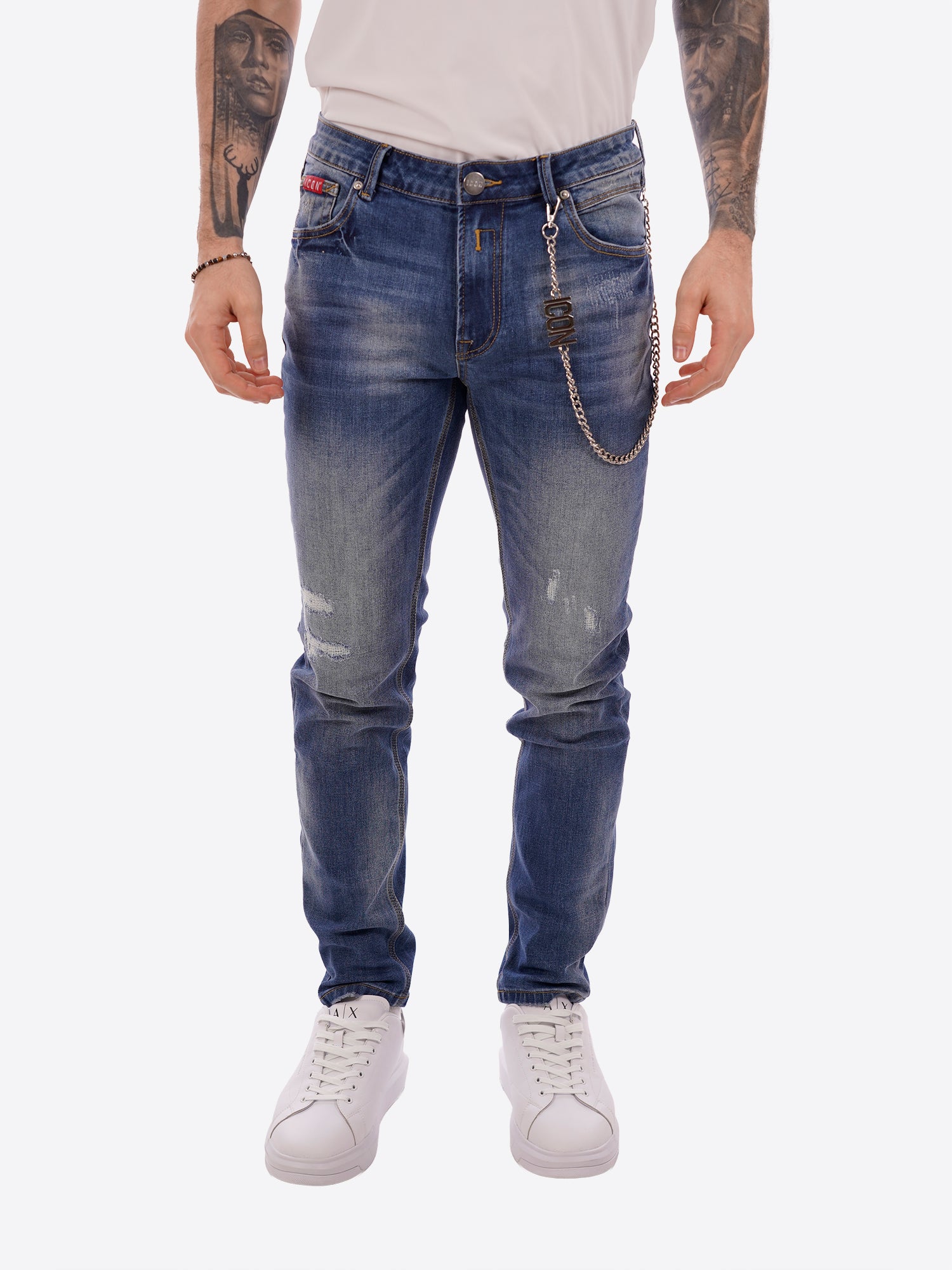 Pantalone Jeans ICON da Uomo - blu IUD010DARK BLUE