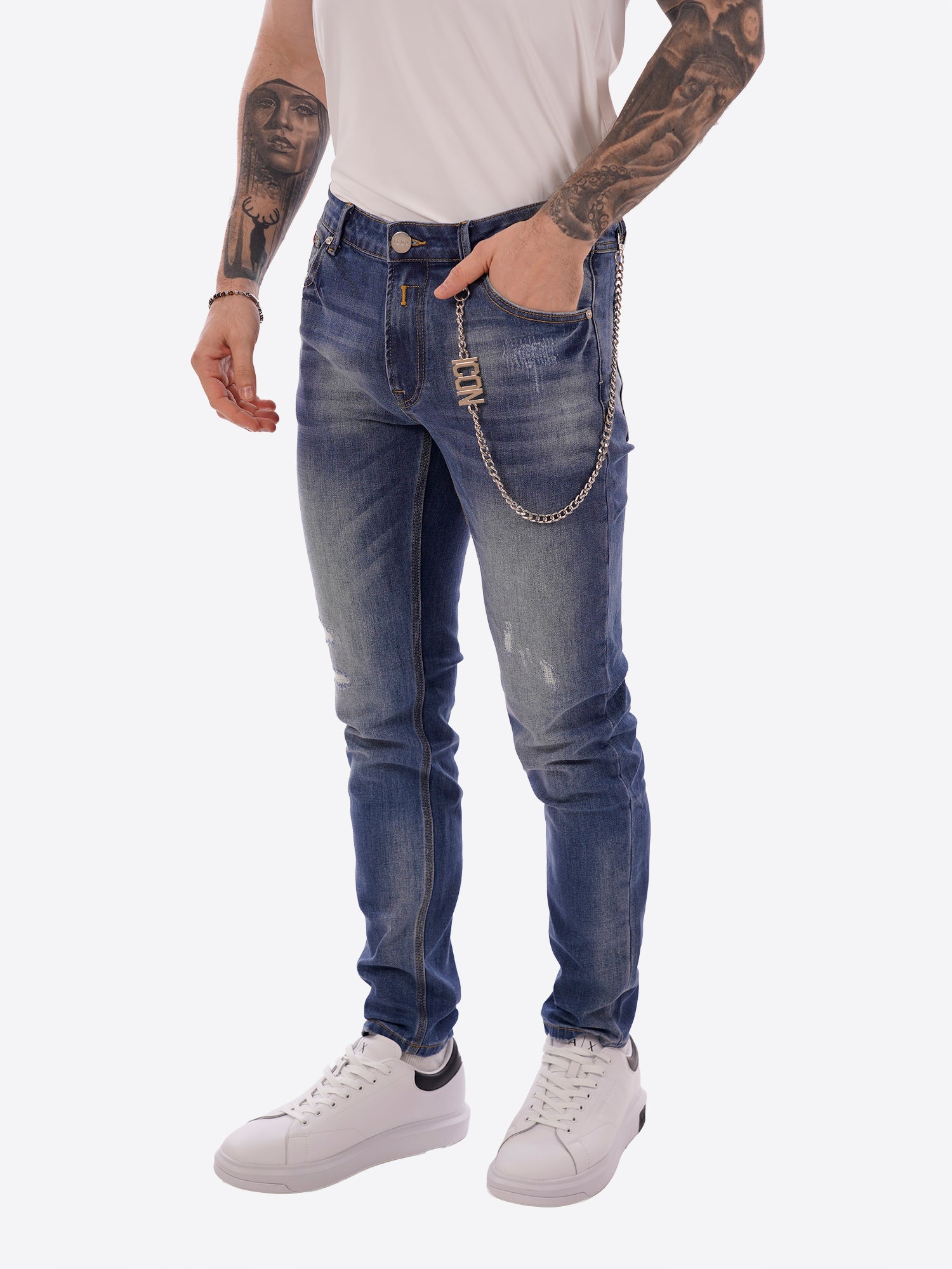 Pantalone Jeans ICON da Uomo - blu IUD010DARK BLUE