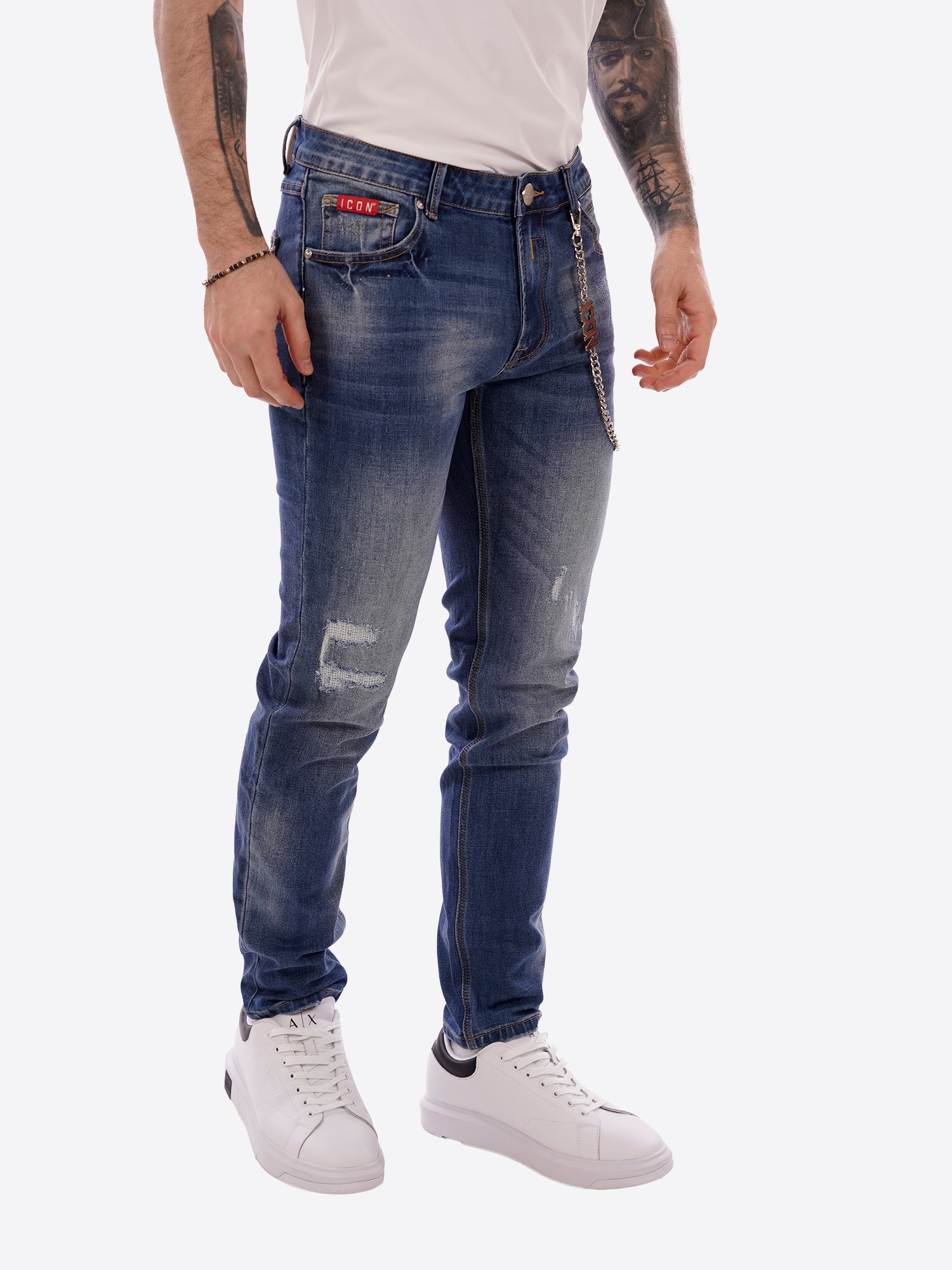 Pantalone Jeans ICON da Uomo - blu IUD010DARK BLUE