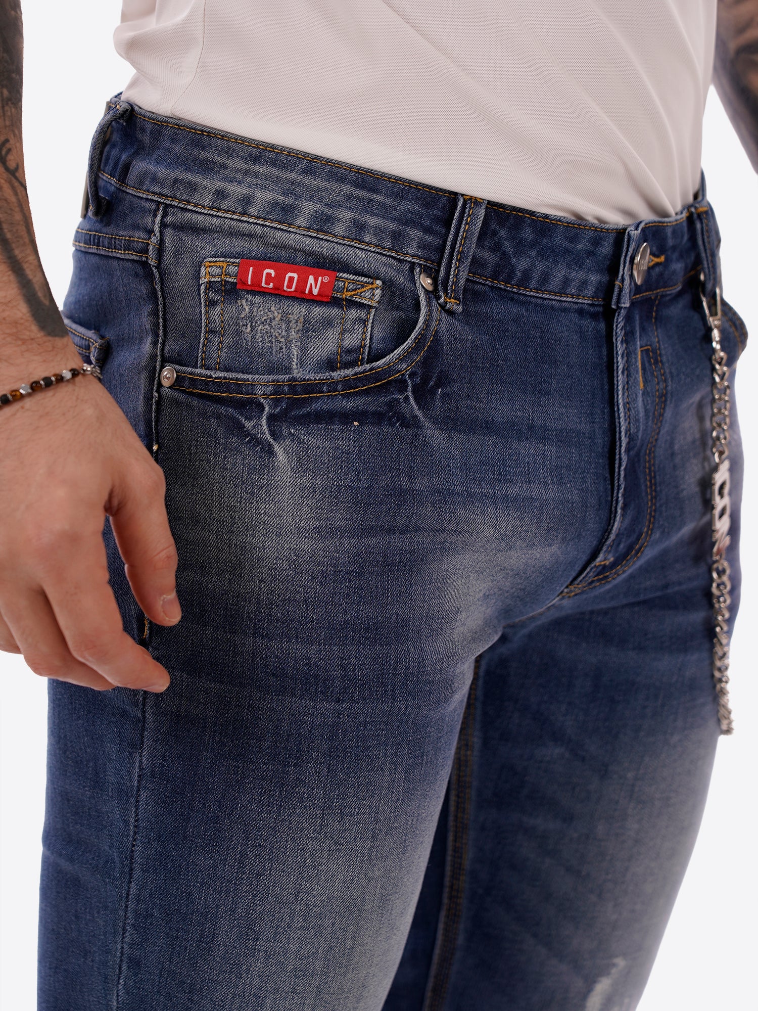 Pantalone Jeans ICON da Uomo - blu IUD010DARK BLUE