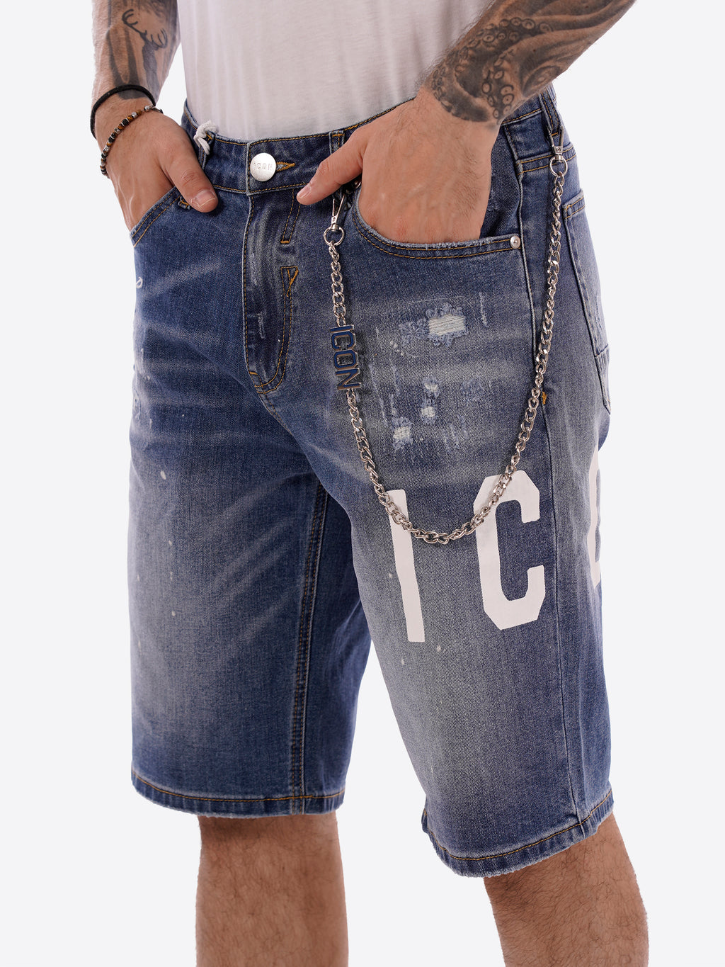 Bermuda jeans ICON da Uomo - blu IUD018BLU MEDIO
