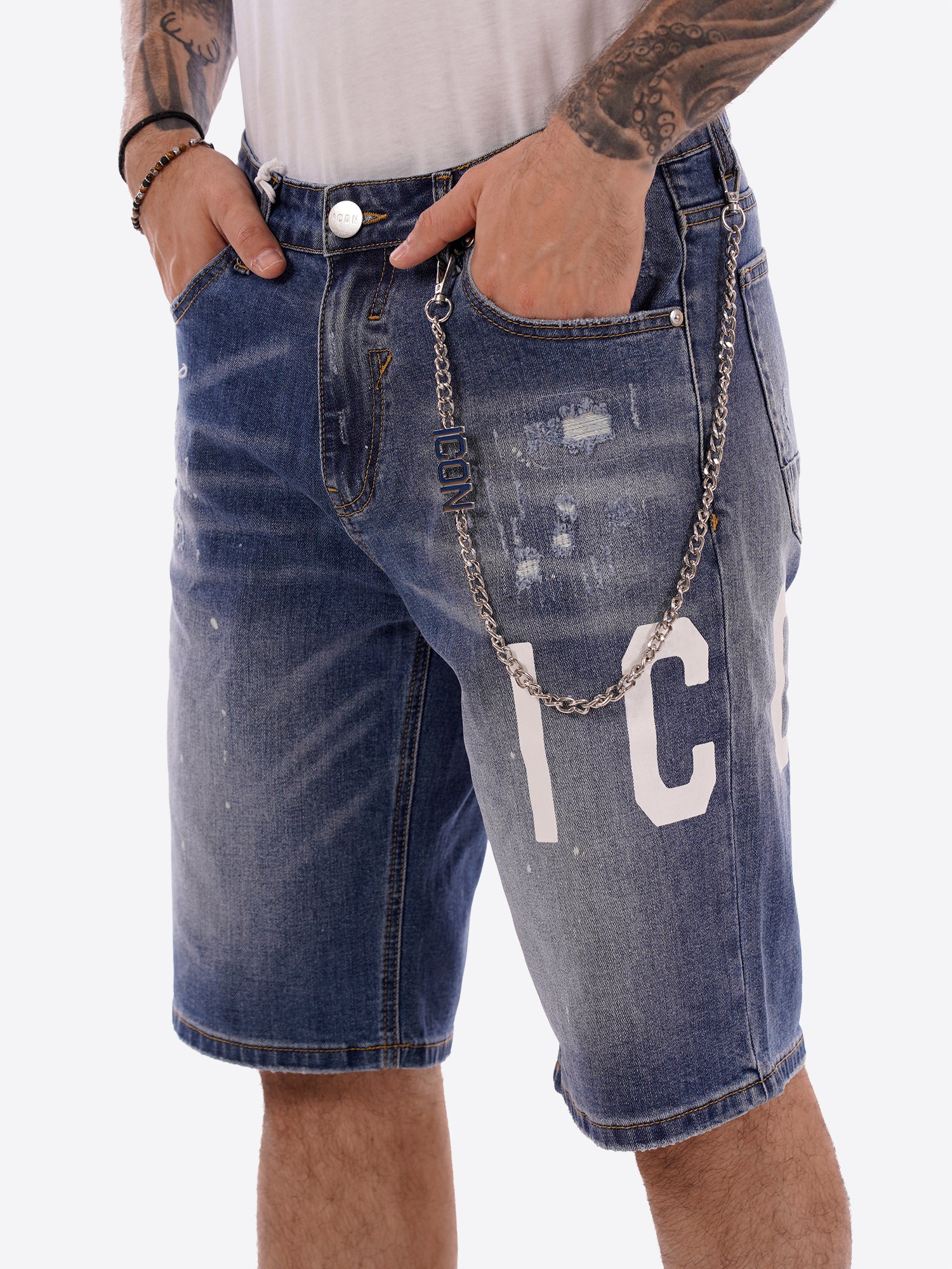 Bermuda jeans ICON da Uomo - blu IUD018BLU MEDIO