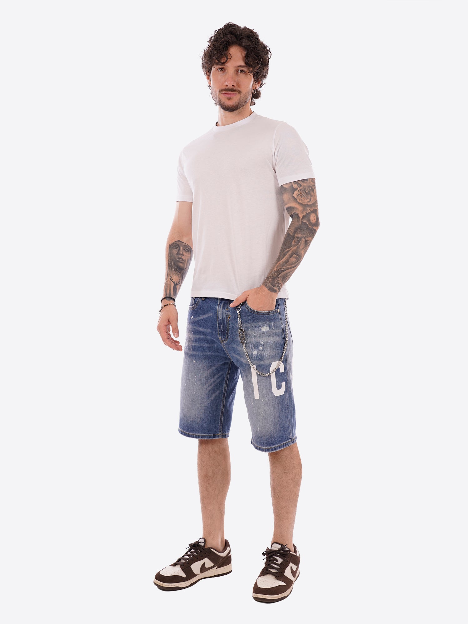 Bermuda jeans ICON da Uomo - blu IUD018BLU MEDIO