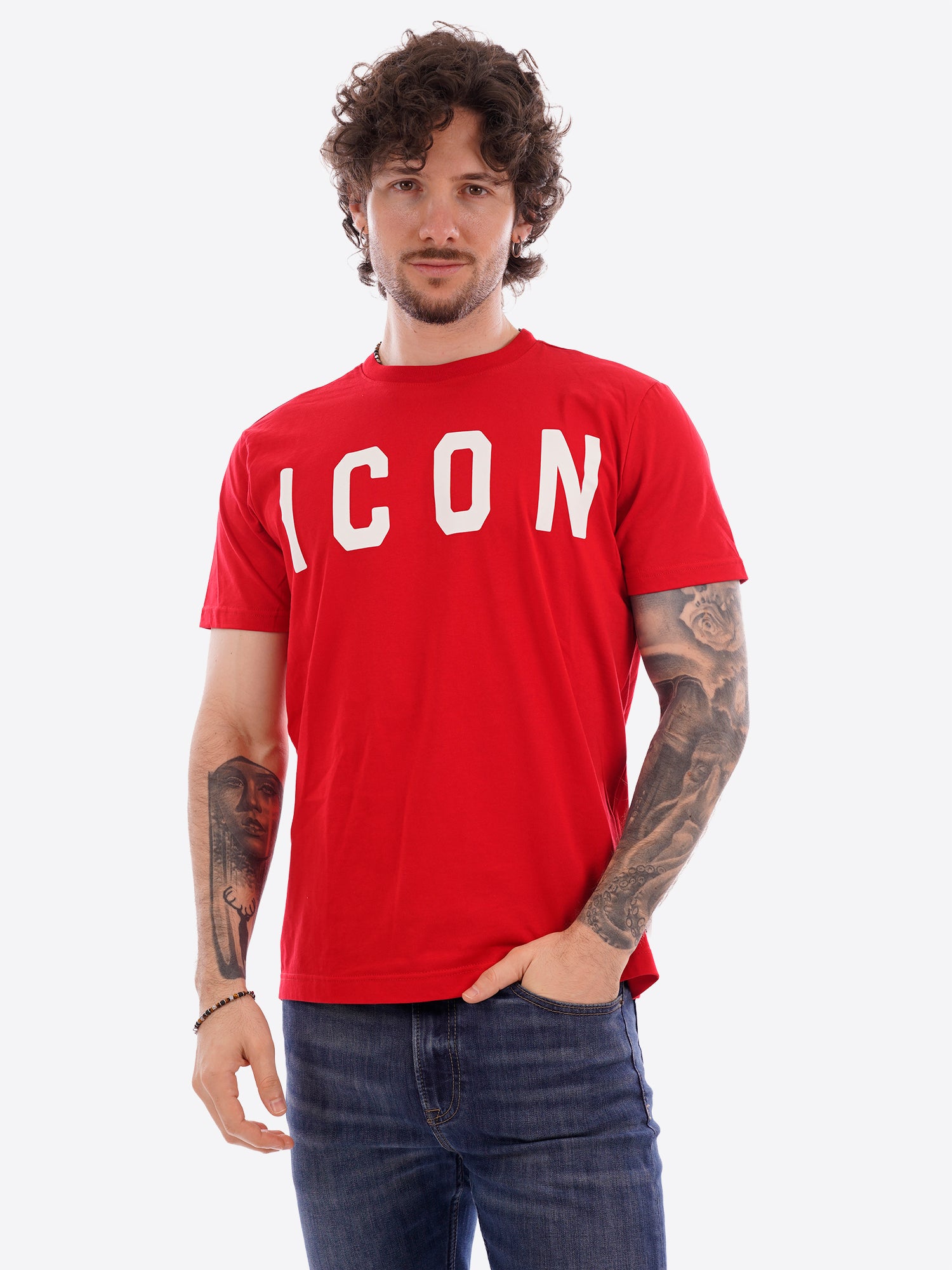 T-shirt ICON da Uomo - rosso IUT001ROSSO