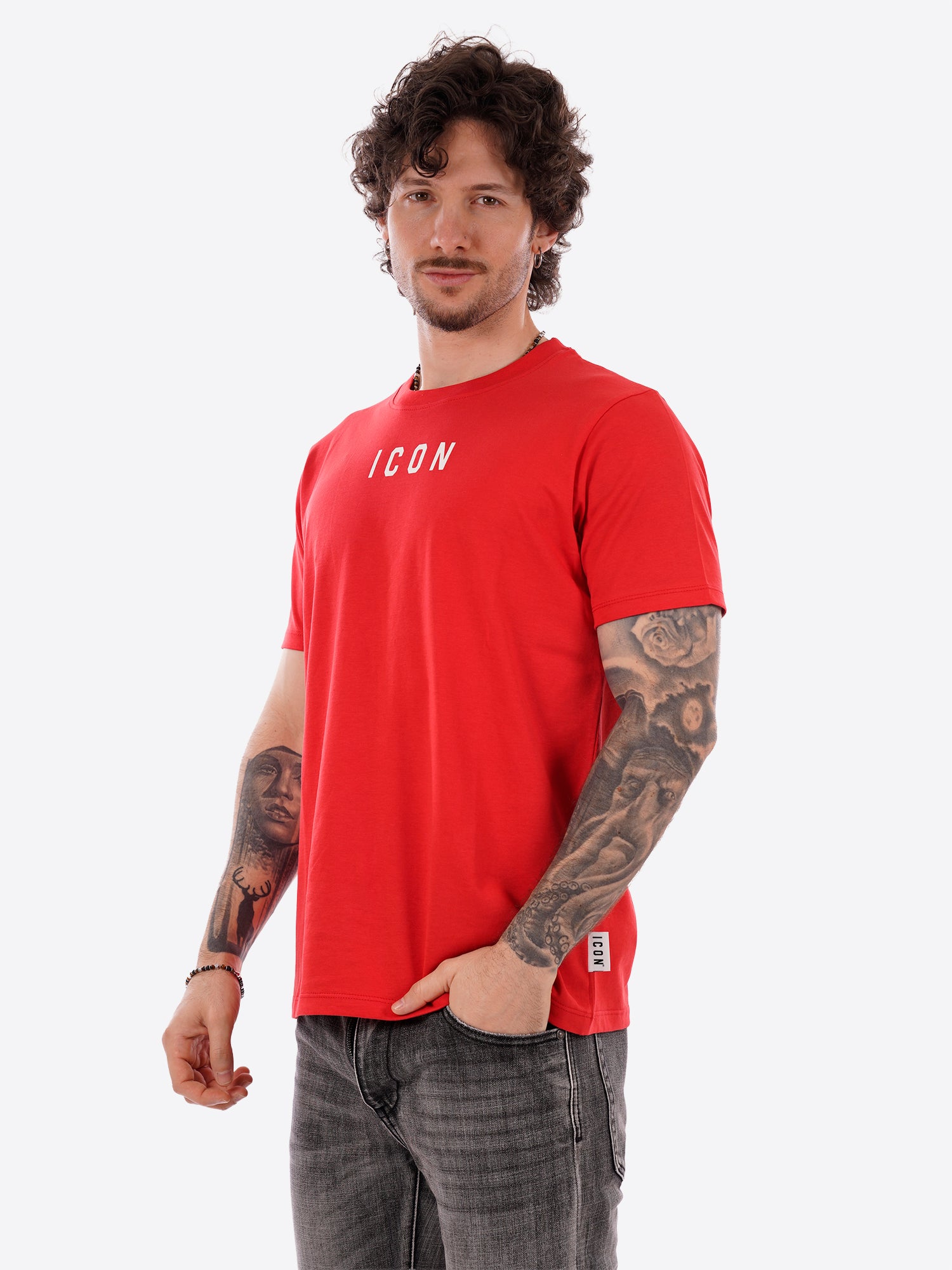T-shirt ICON da Uomo - rosso IUT002ROSSAO