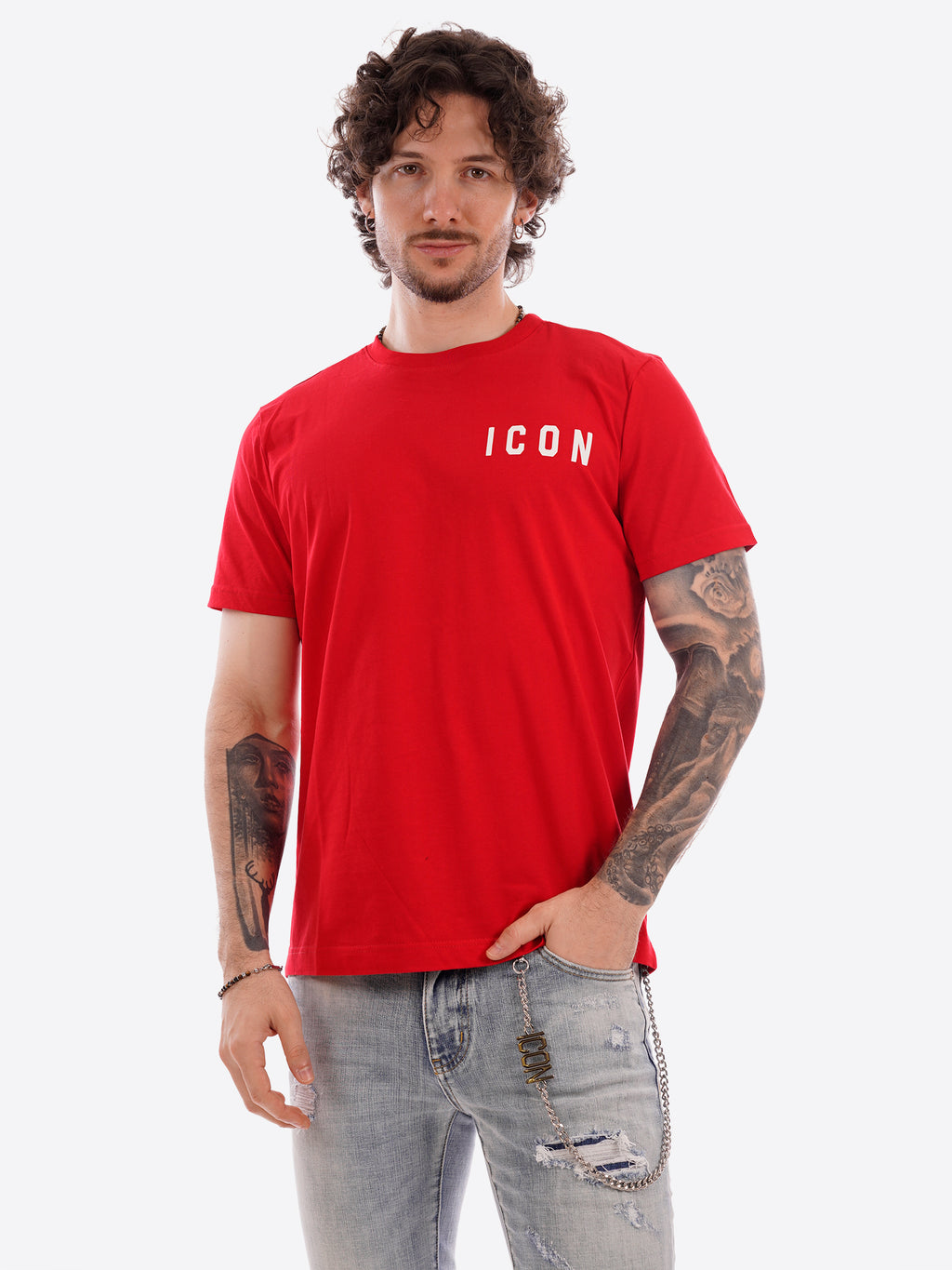 T-shirt ICON da Uomo - rosso IUT007ROSSO