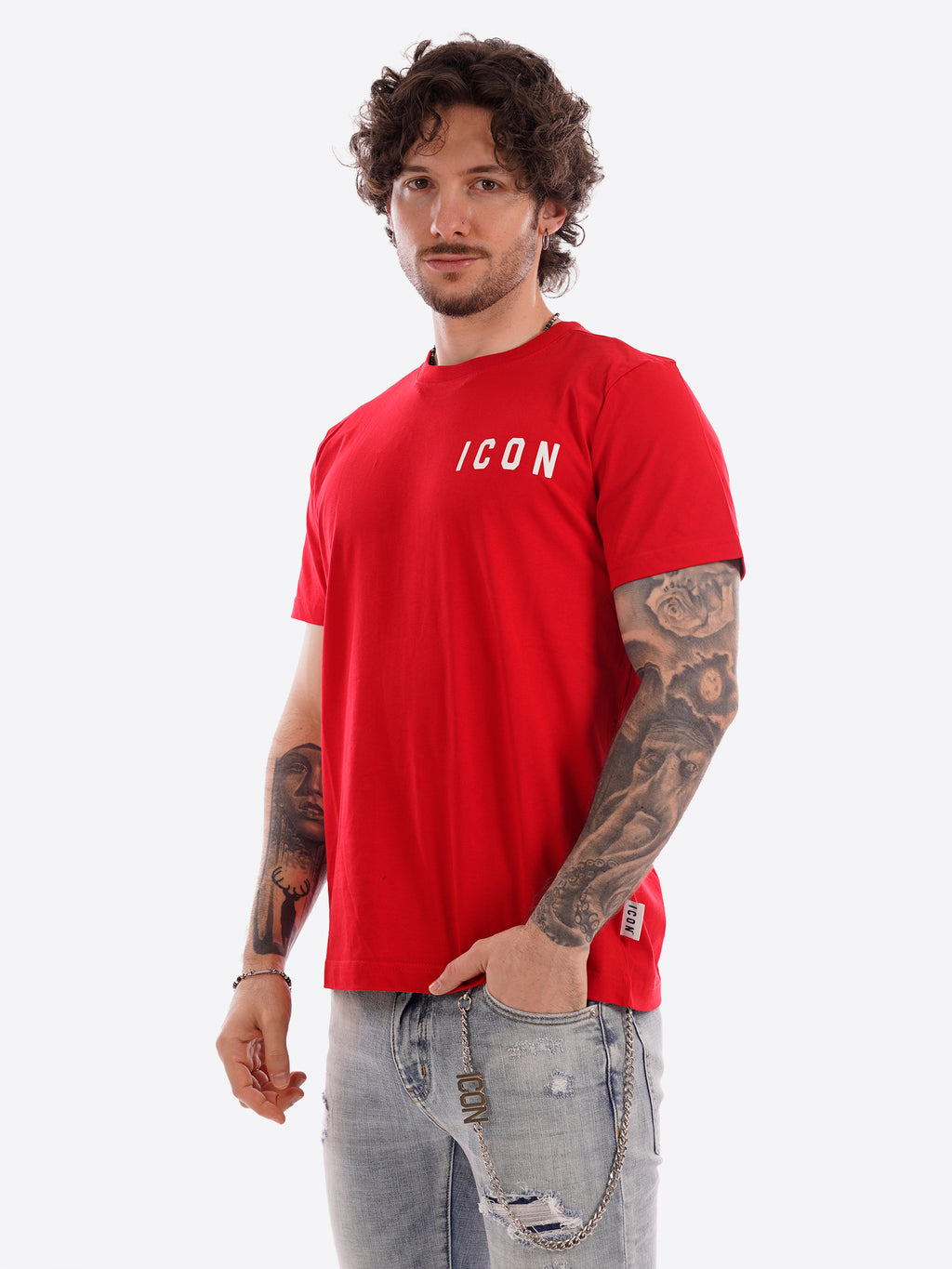 T-shirt ICON da Uomo - rosso IUT007ROSSO