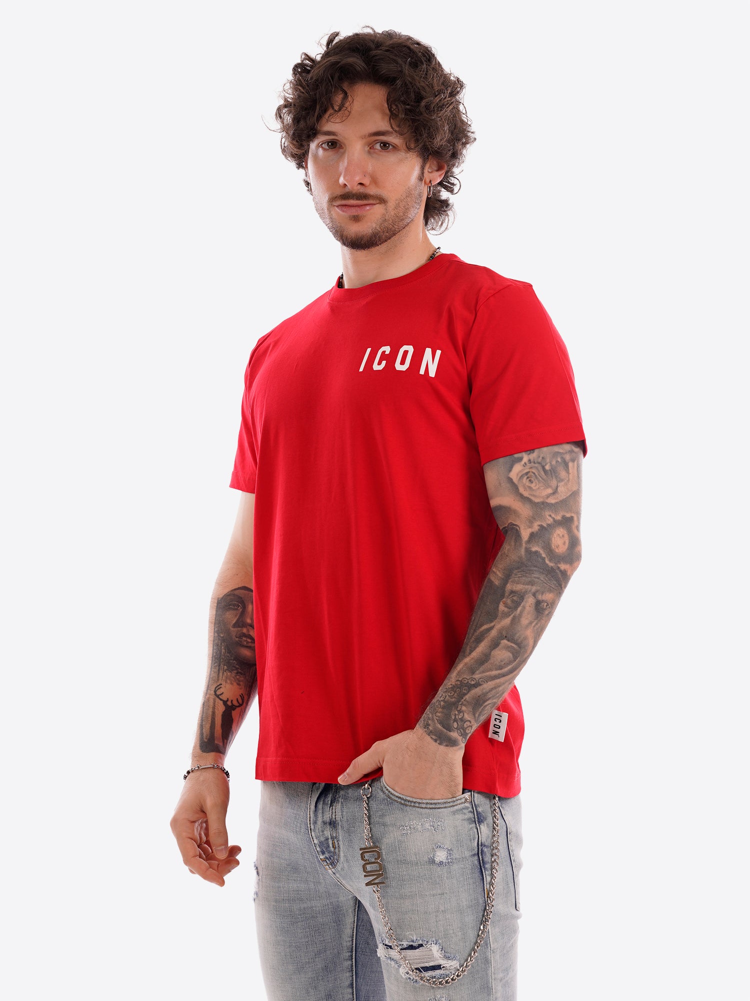 T-shirt ICON da Uomo - rosso IUT007ROSSO