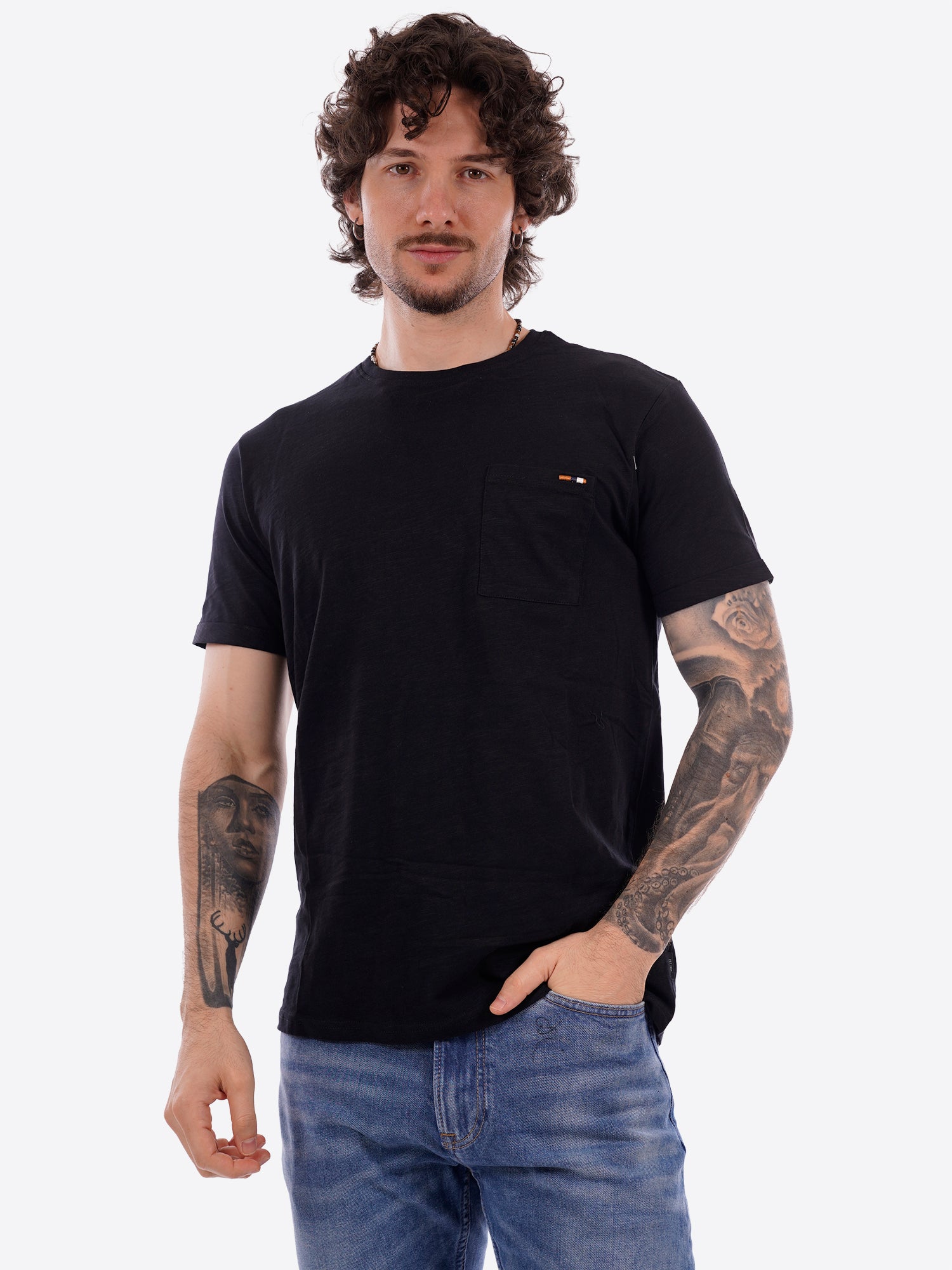 T-shirt INDICODE da Uomo - nero 41104NERO