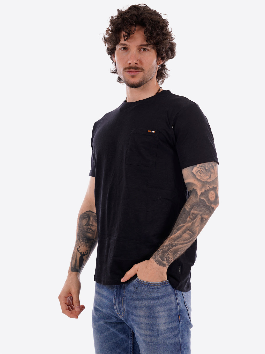 T-shirt INDICODE da Uomo - nero 41104NERO