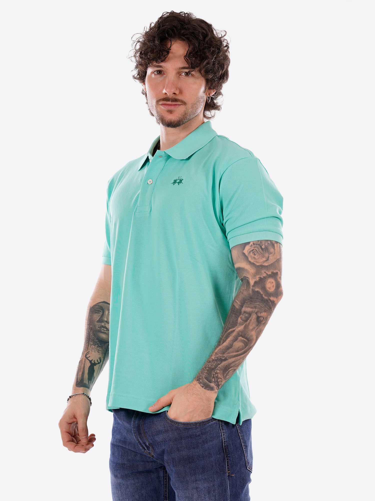 Polo maniche corte LA MARTINA da Uomo - verde BPMP113168 VERDEACQUA