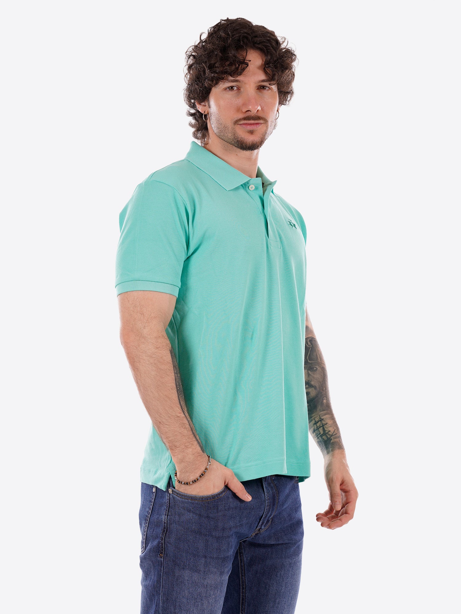 Polo maniche corte LA MARTINA da Uomo - verde BPMP113168 VERDEACQUA