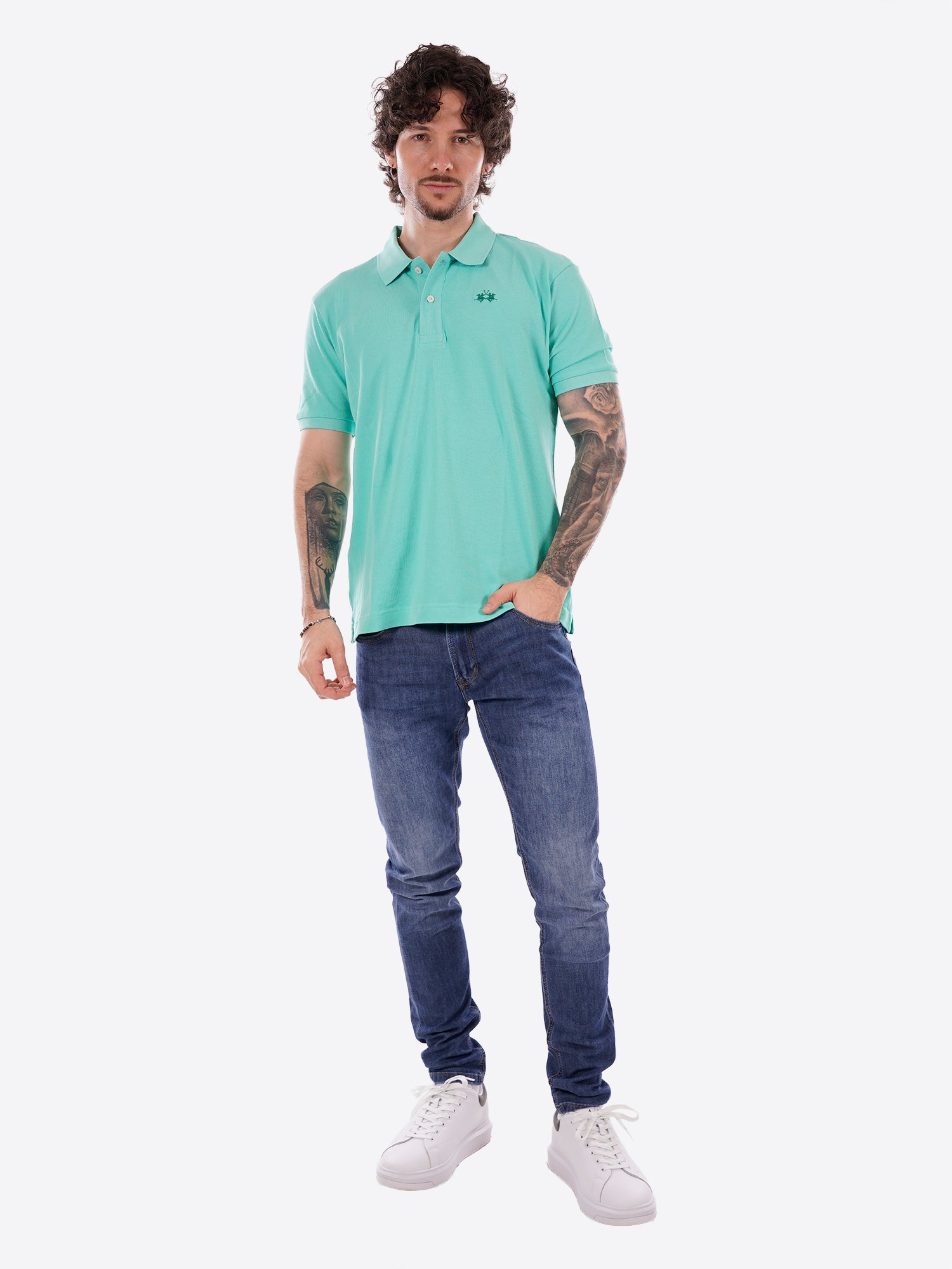 Polo maniche corte LA MARTINA da Uomo - verde BPMP113168 VERDEACQUA