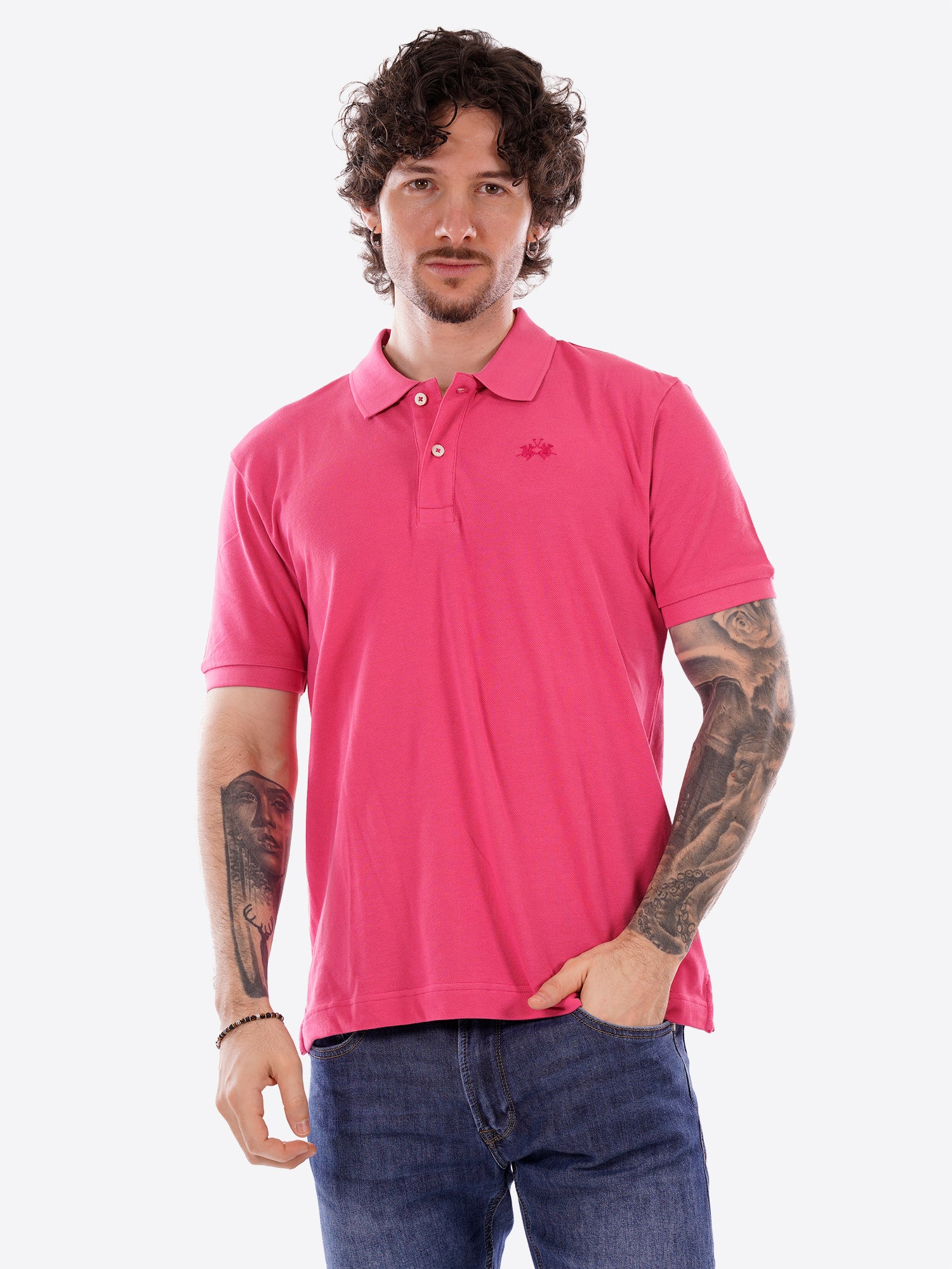 Polo maniche corte LA MARTINA da Uomo - rosa BPMP115111 GERANIO