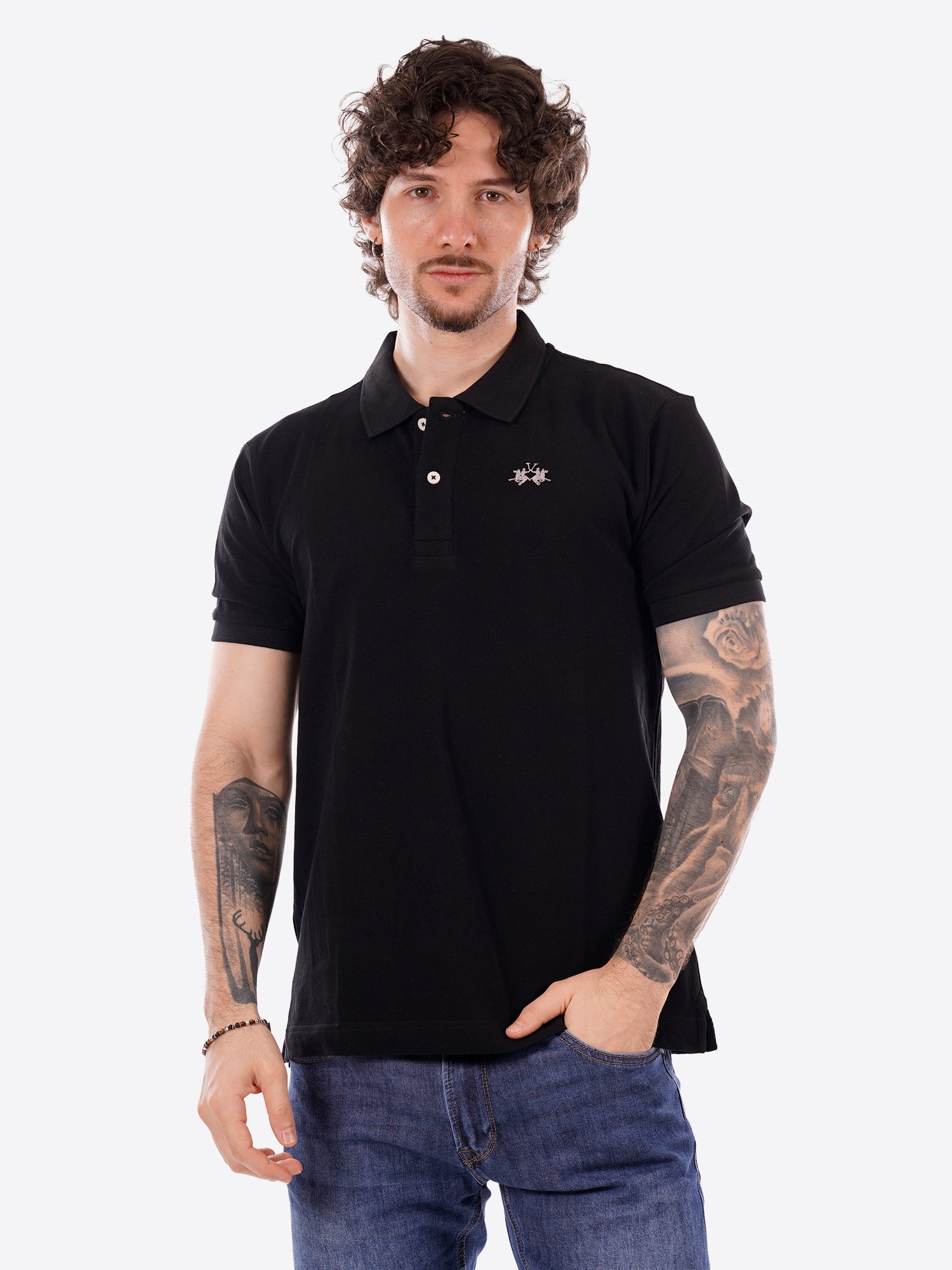 Polo maniche corte LA MARTINA da Uomo - nero BPMP119999 NERO