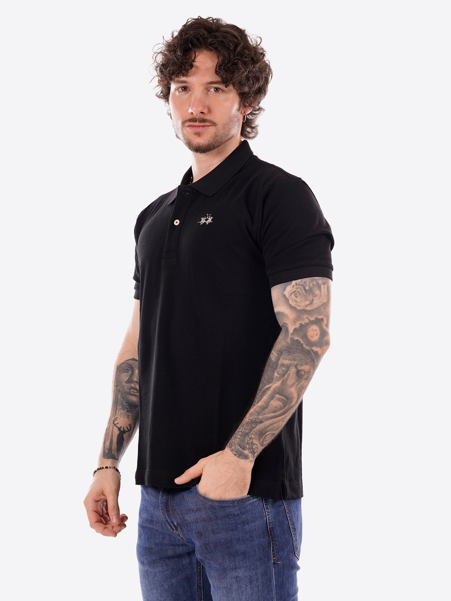 Polo maniche corte LA MARTINA da Uomo - nero BPMP119999 NERO