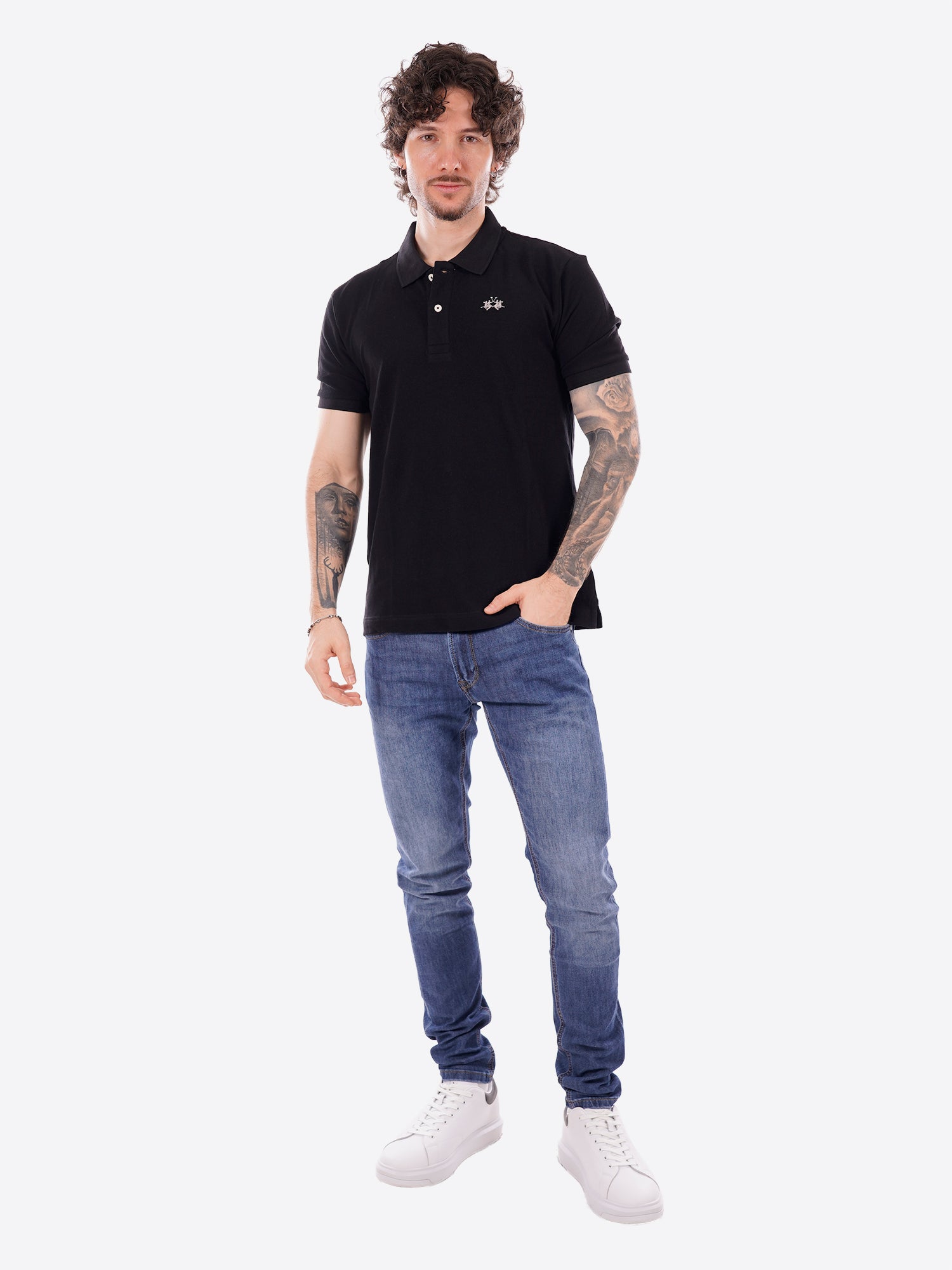 Polo maniche corte LA MARTINA da Uomo - nero BPMP119999 NERO