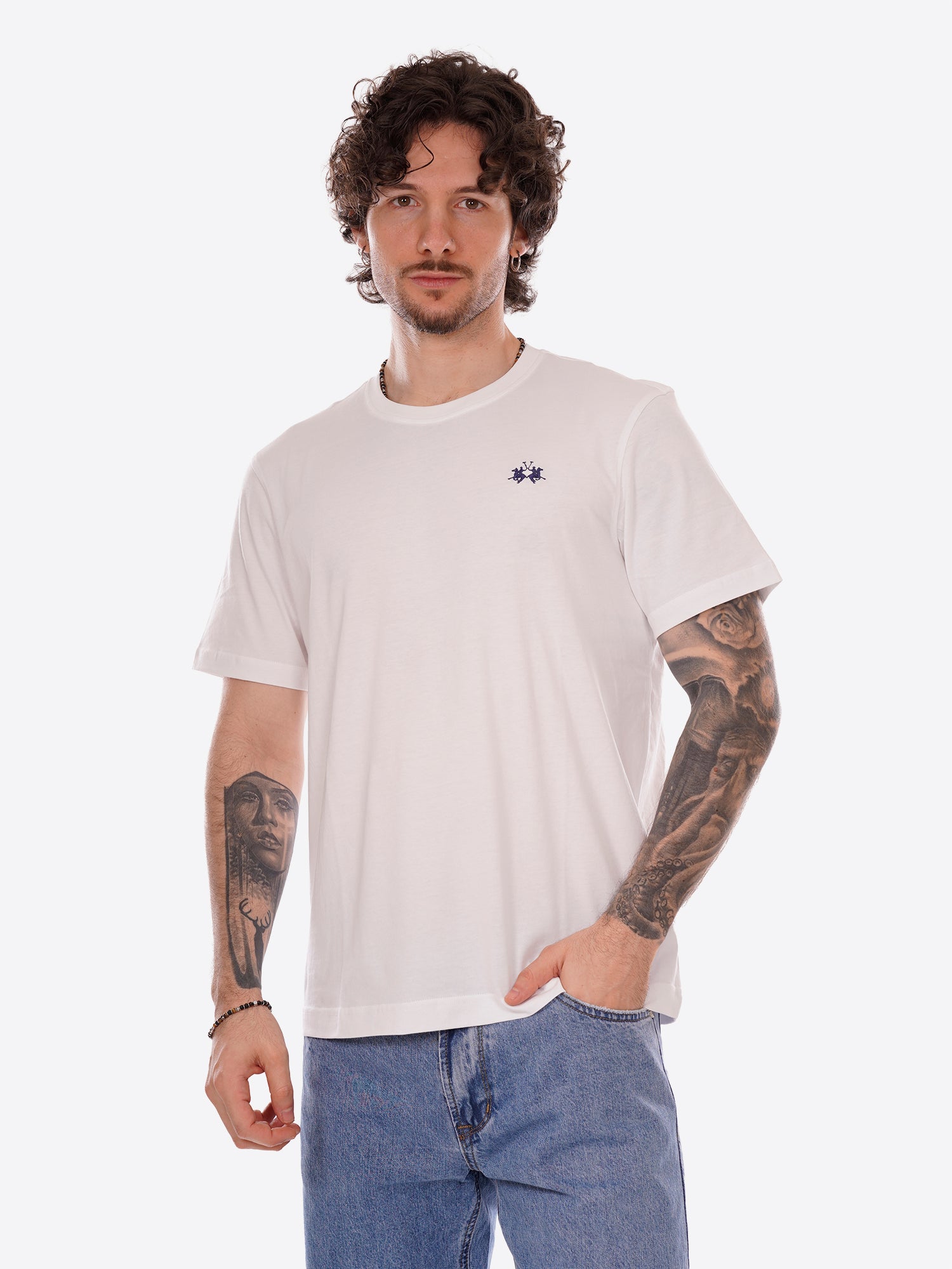 T-shirt LA MARTINA da Uomo - bianco CCMR140001 BIANCO