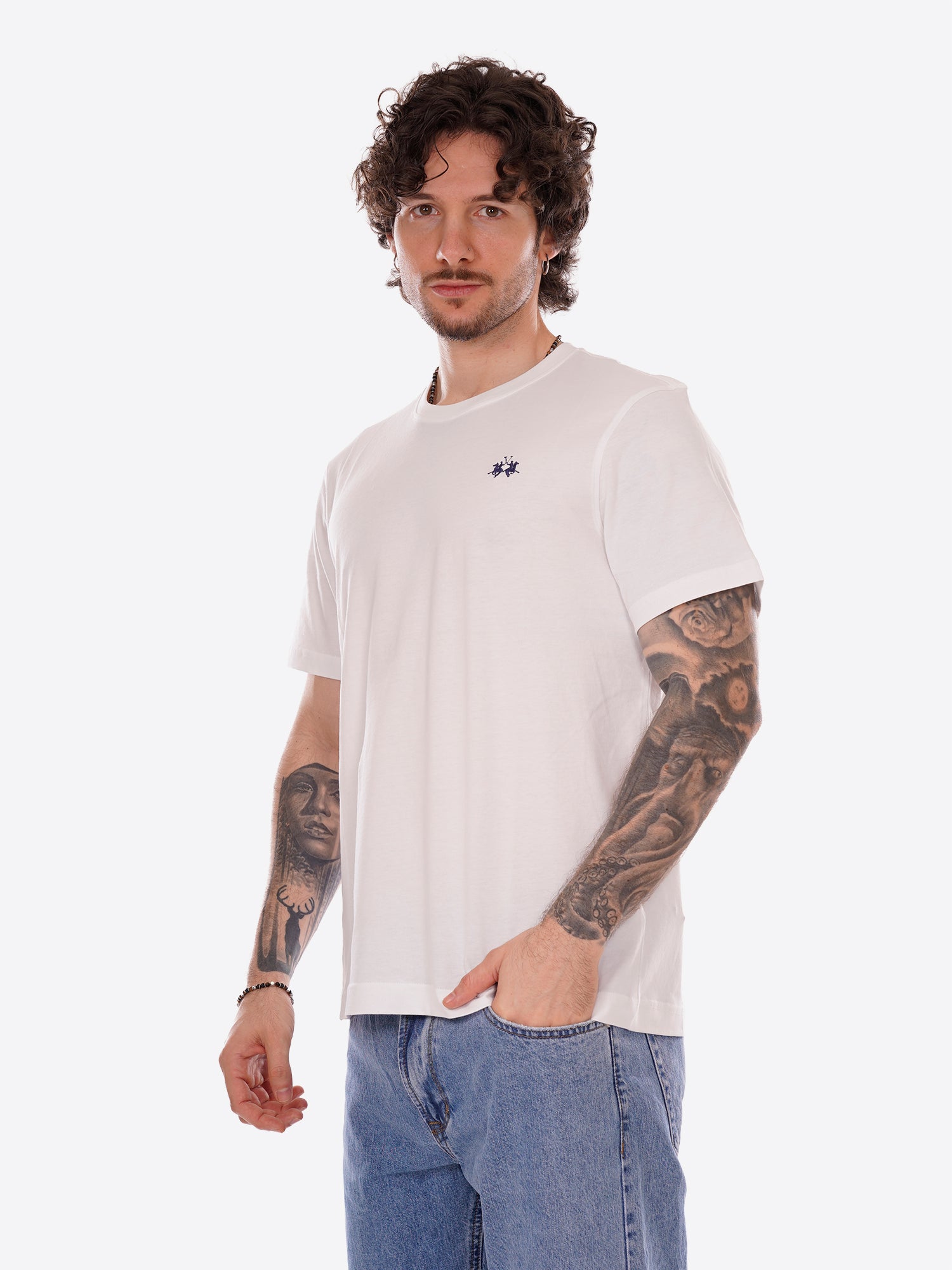 T-shirt LA MARTINA da Uomo - bianco CCMR140001 BIANCO