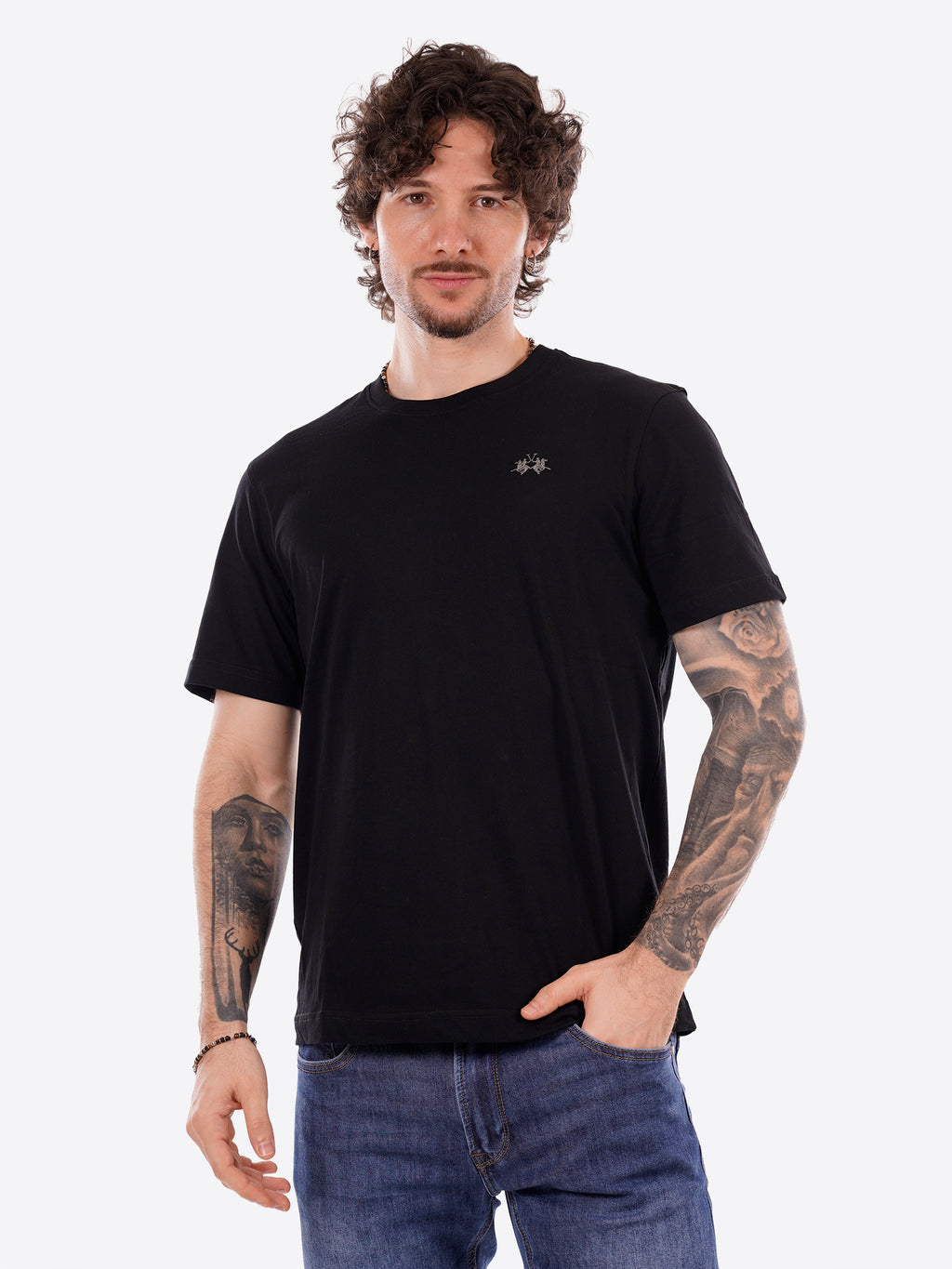 T-shirt LA MARTINA da Uomo - nero CCMR149999 NERO