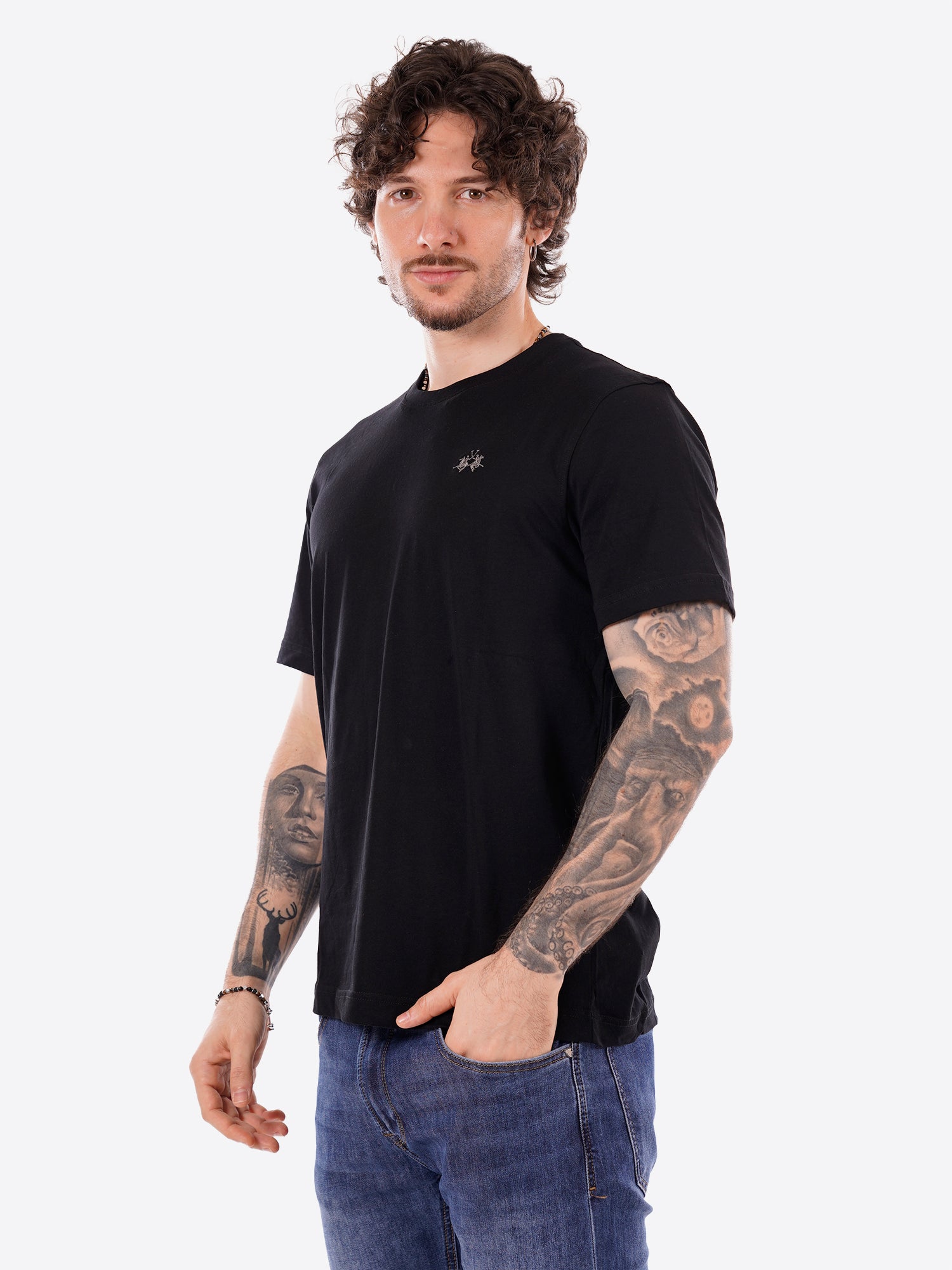 T-shirt LA MARTINA da Uomo - nero CCMR149999 NERO