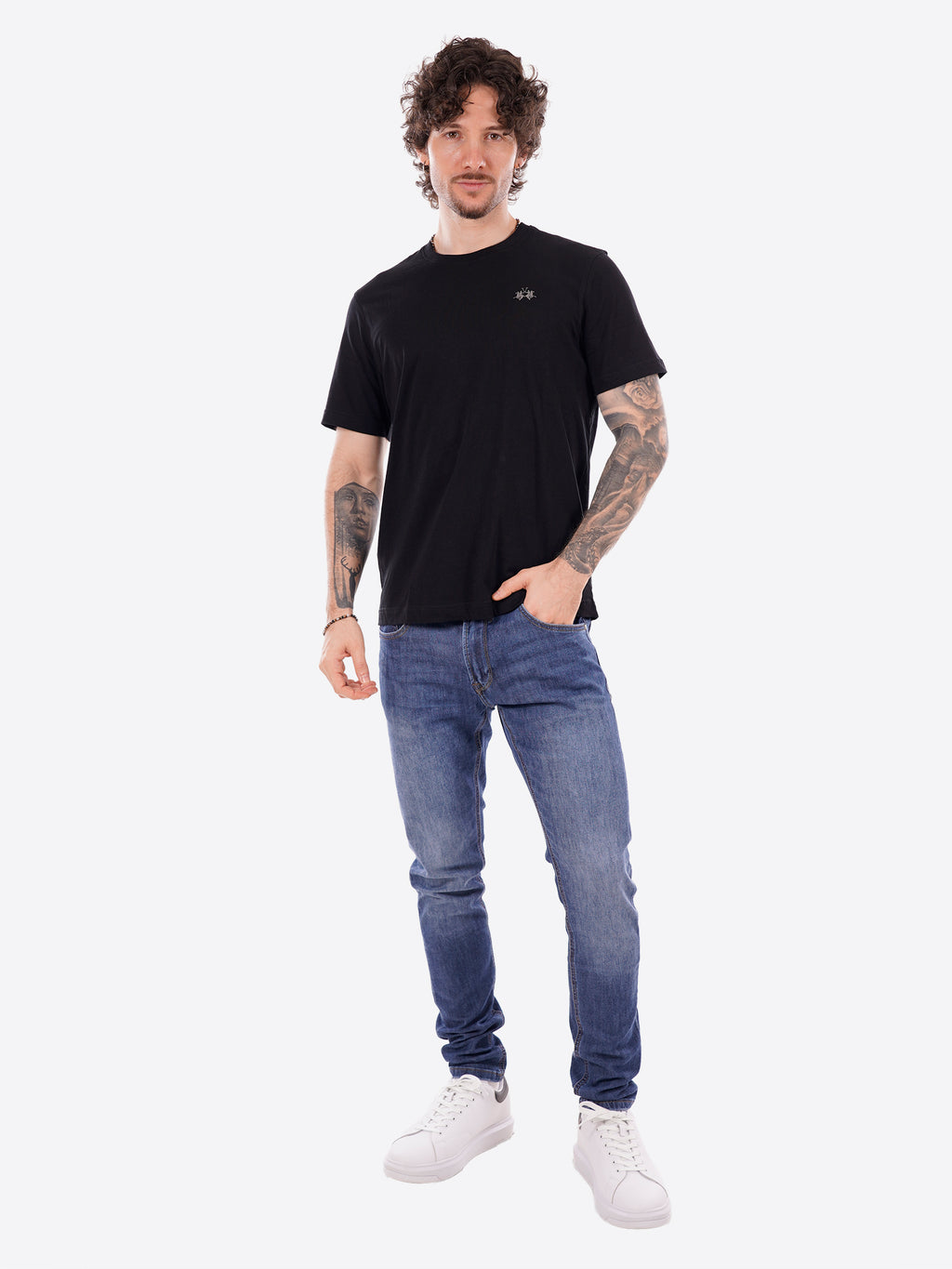 T-shirt LA MARTINA da Uomo - nero CCMR149999 NERO