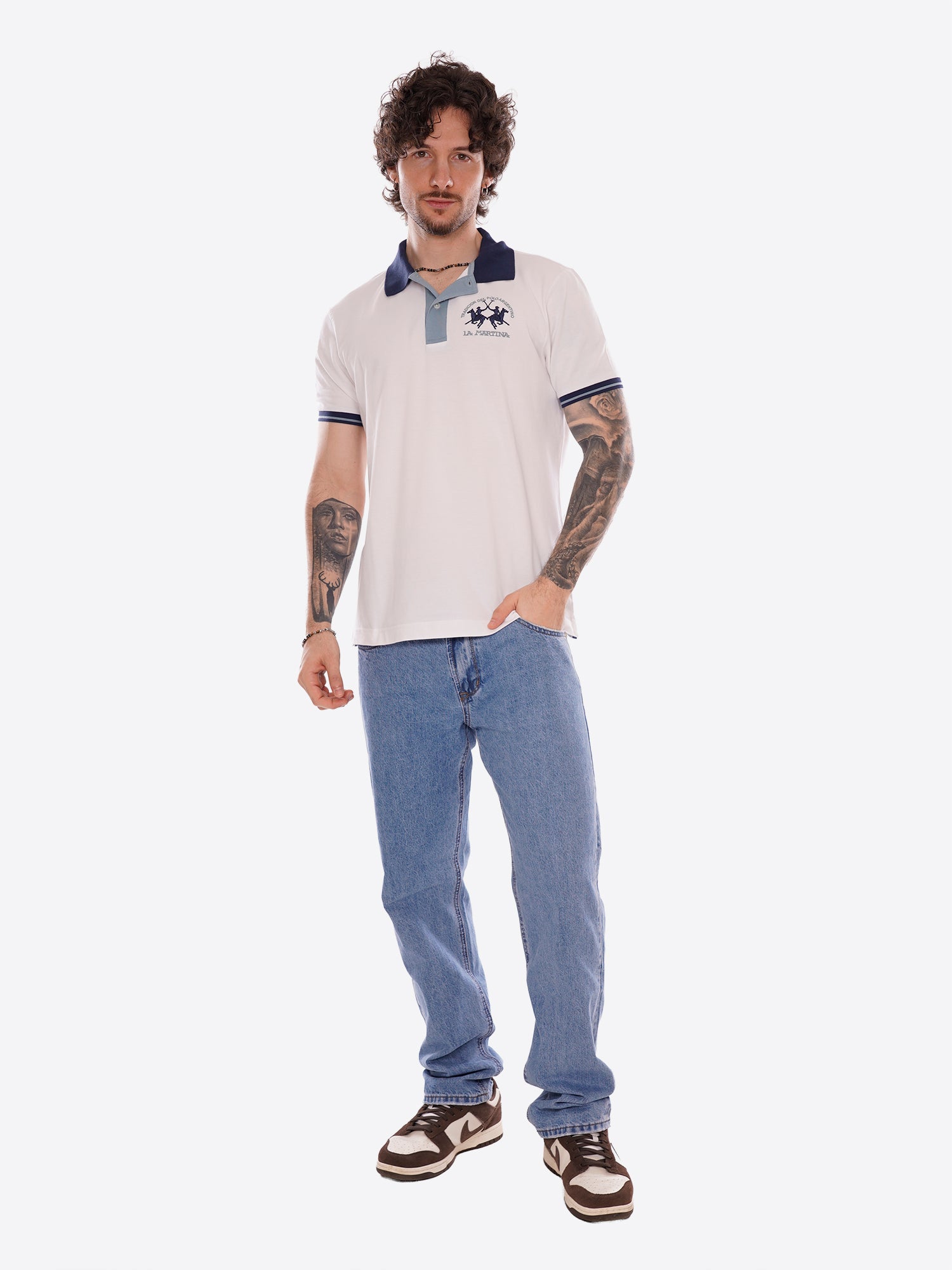 Polo maniche corte LA MARTINA da Uomo - bianco MCP0050001 BINCO