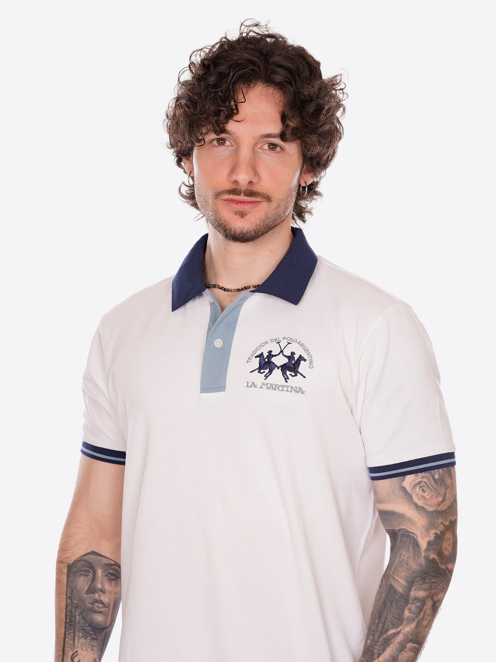Polo maniche corte LA MARTINA da Uomo - bianco MCP0050001 BINCO