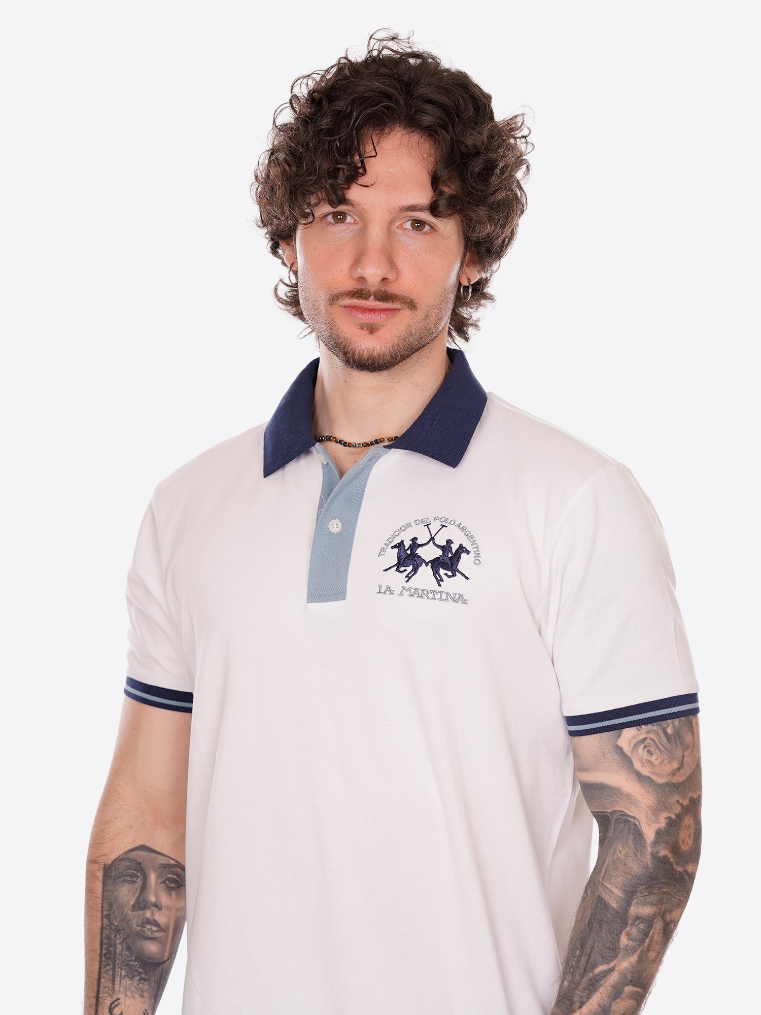 Polo maniche corte LA MARTINA da Uomo - bianco MCP0050001 BINCO