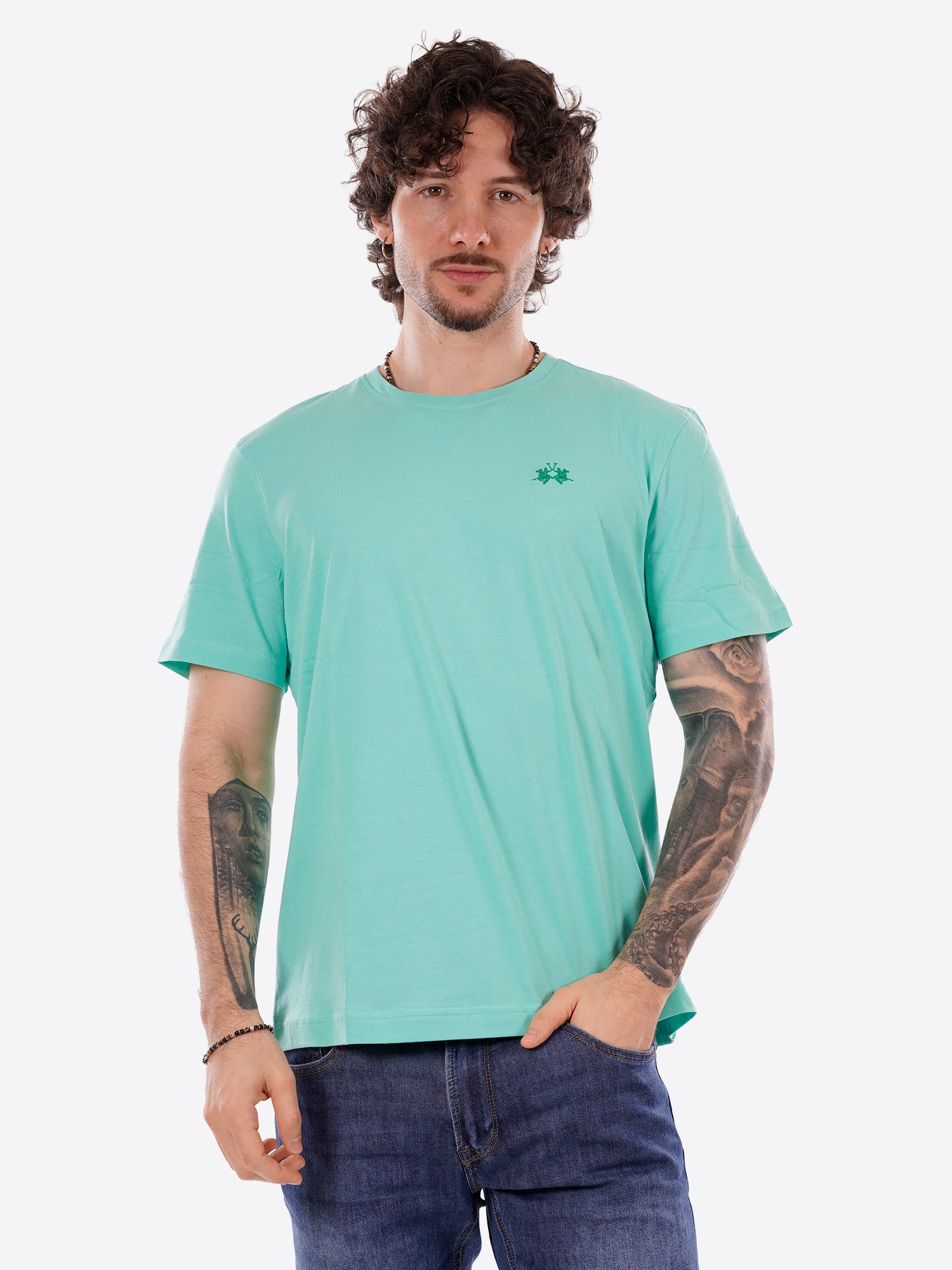 T-shirt LA MARTINA da Uomo - verde MCR0043168 VERDEACQUA