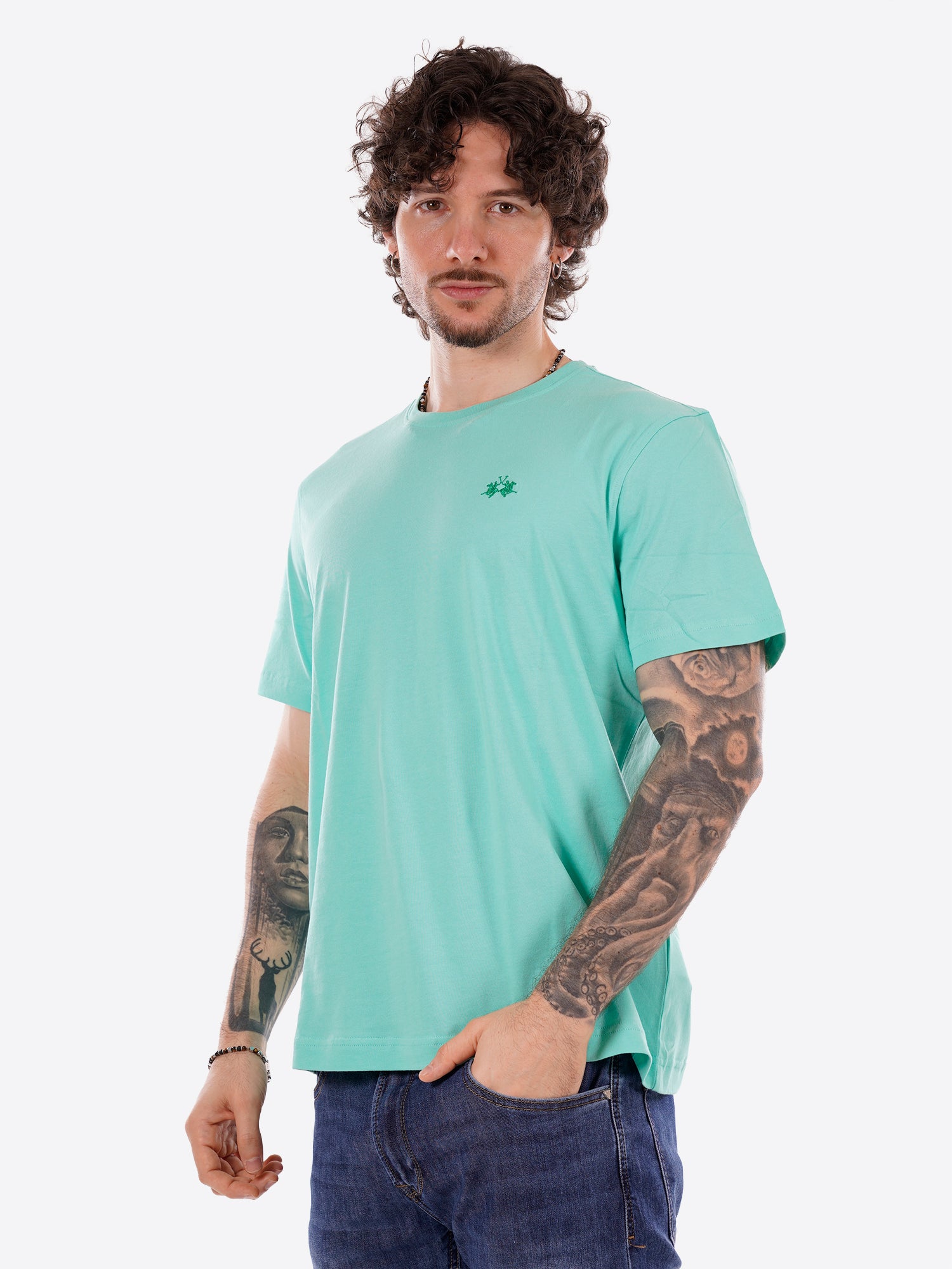 T-shirt LA MARTINA da Uomo - verde MCR0043168 VERDEACQUA