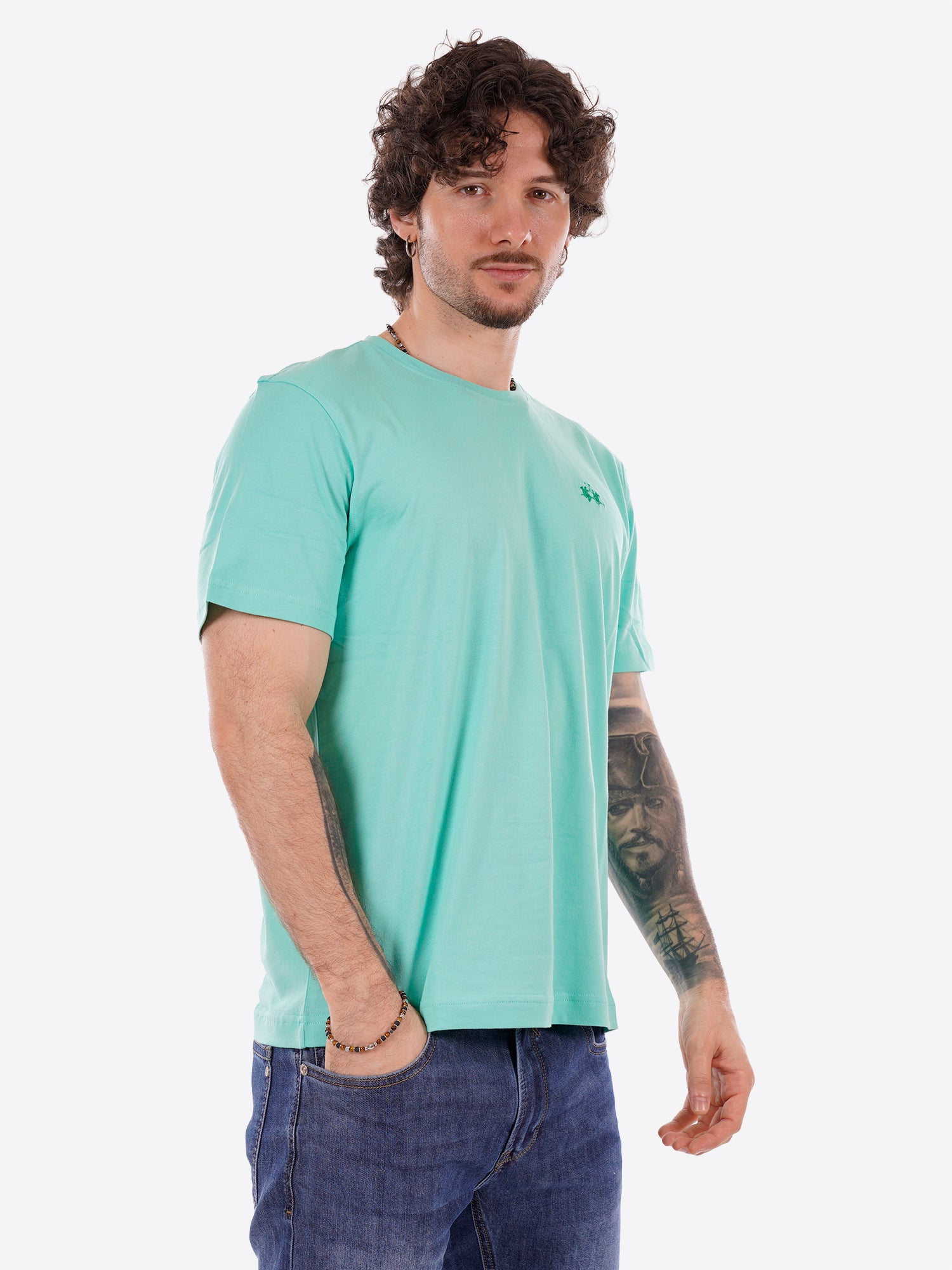 T-shirt LA MARTINA da Uomo - verde MCR0043168 VERDEACQUA