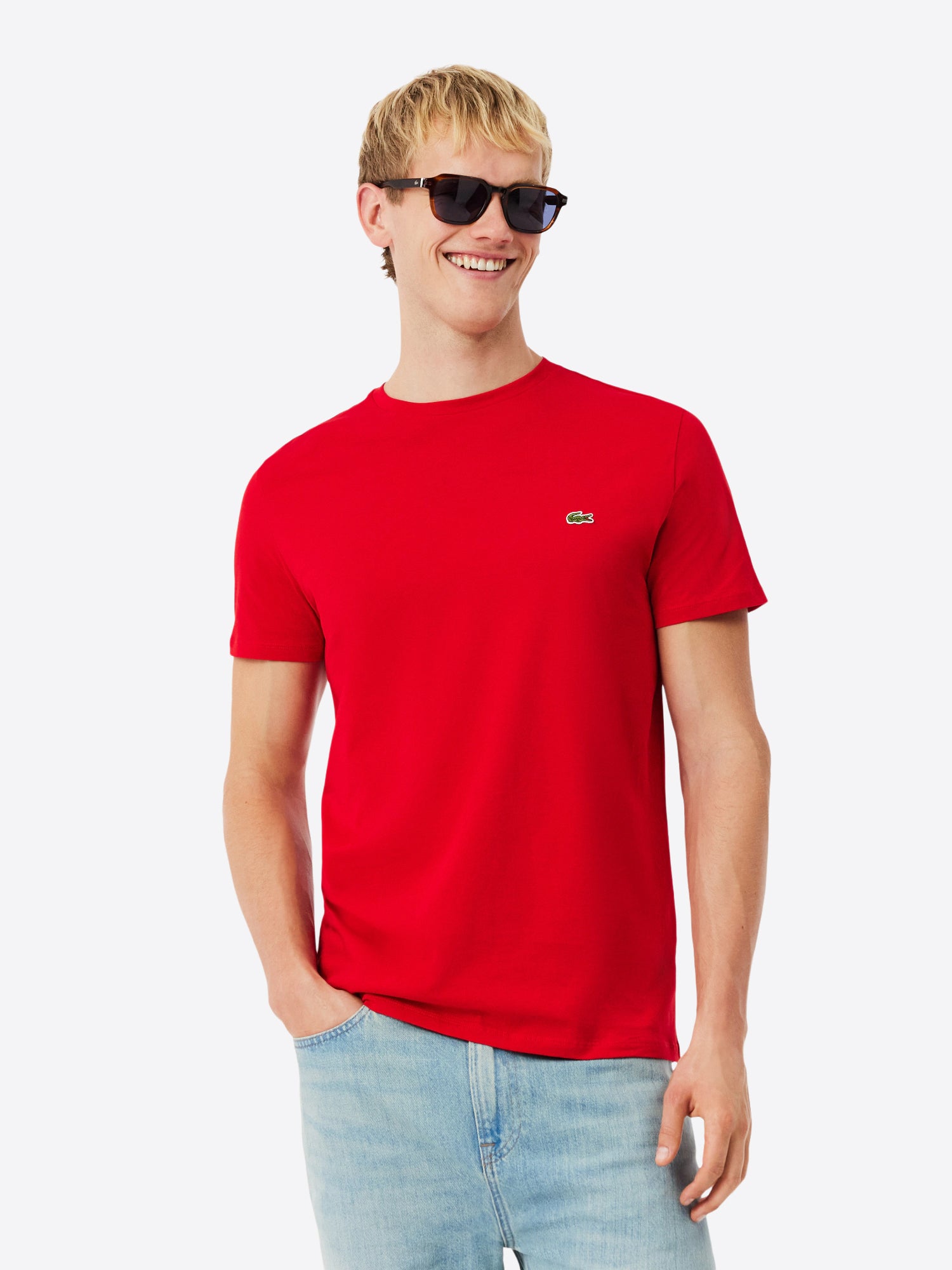 T-shirt LACOSTE da Uomo - rosso TH6709240 ROSSO