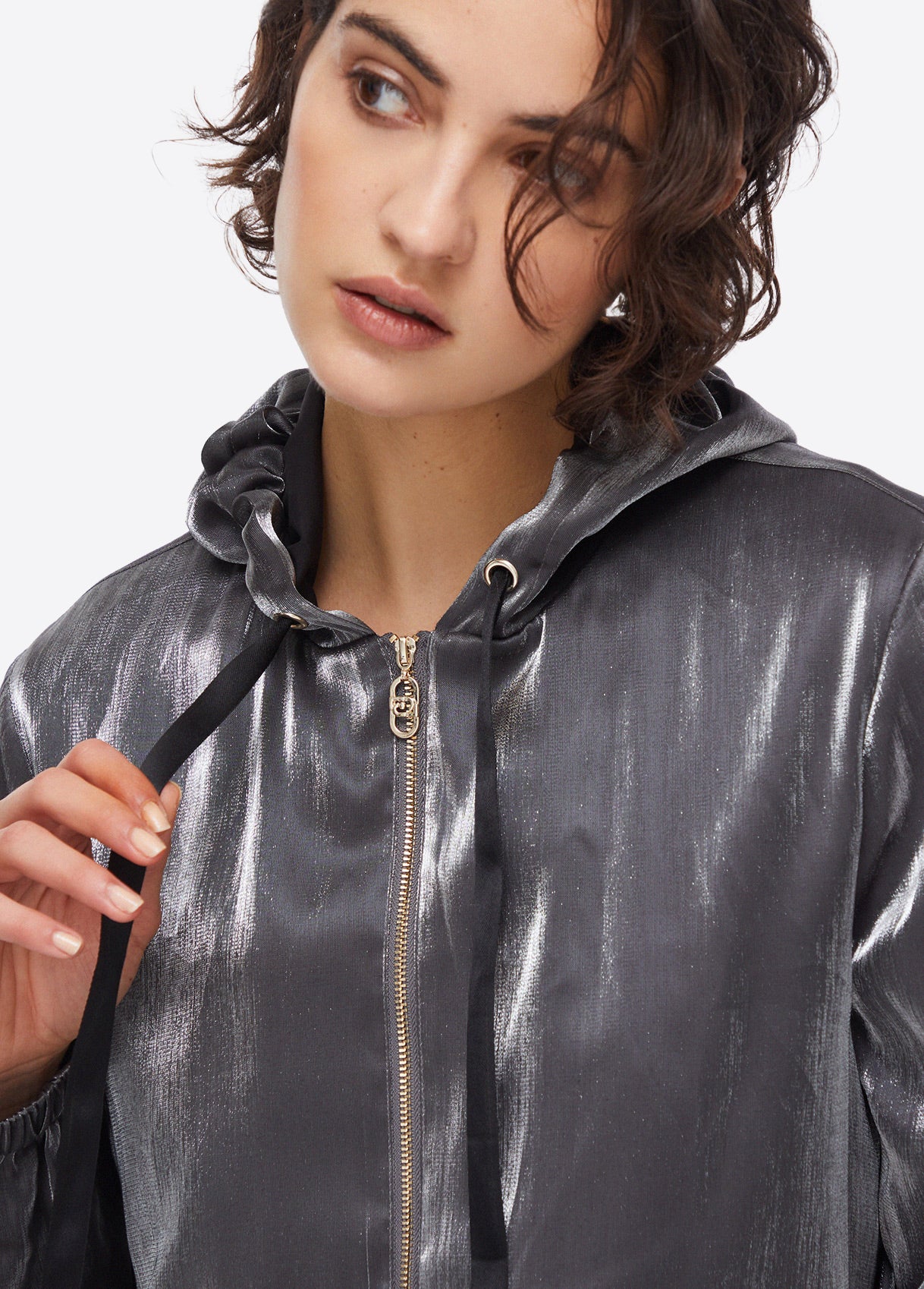 Felpa full zip cappuccio LIU-JO SPORT da Donna - grigio TA6004A4377 GRIGIO
