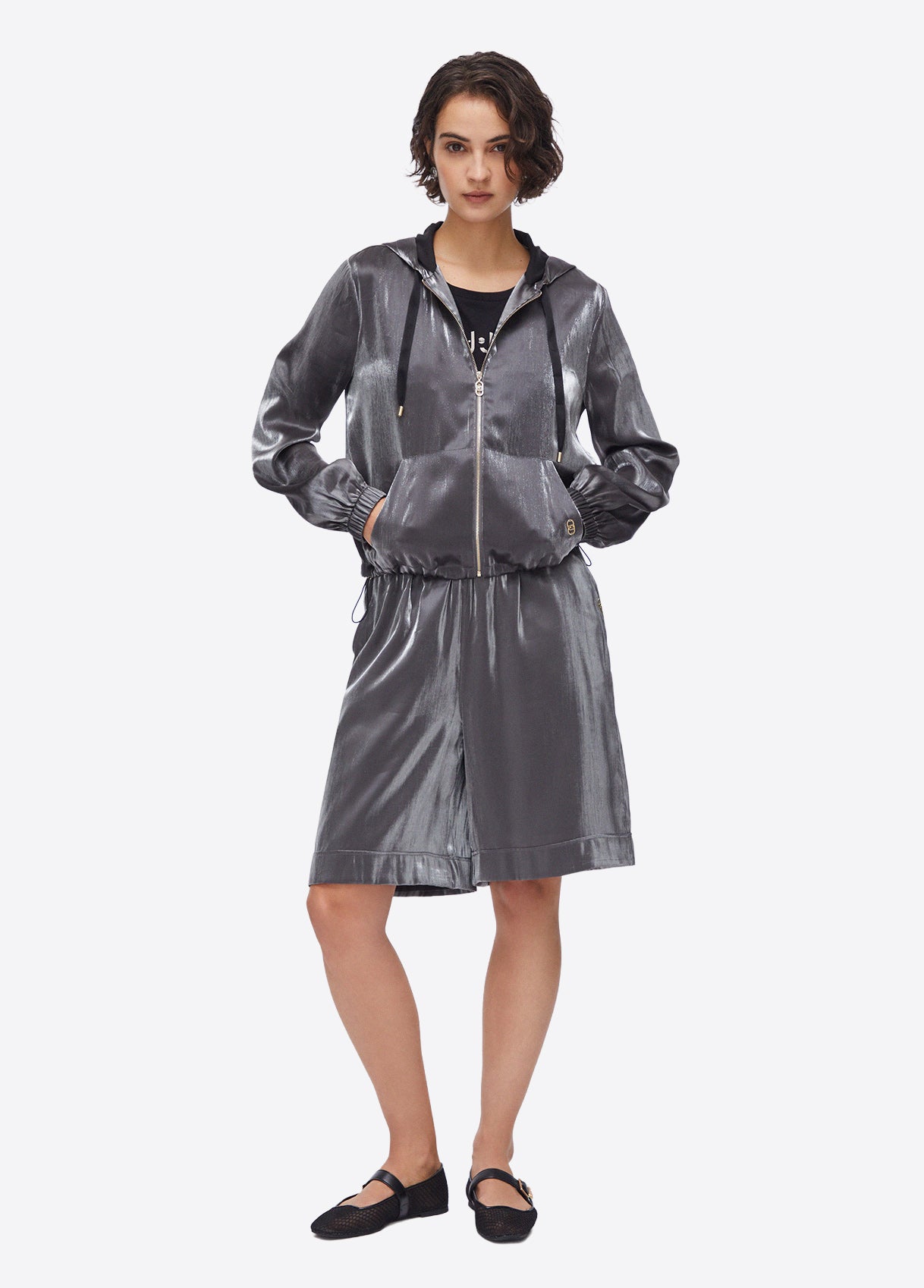Felpa full zip cappuccio LIU-JO SPORT da Donna - grigio TA6004A4377 GRIGIO
