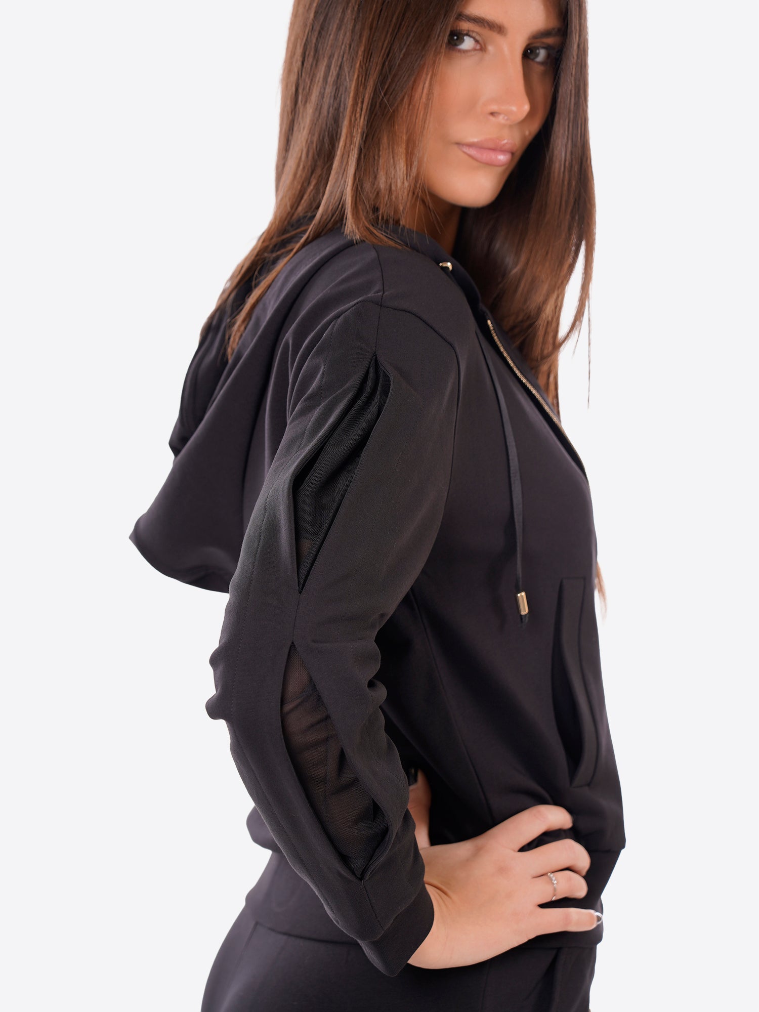 Felpa full zip cappuccio LIU-JO SPORT da Donna - nero TA609022222 NERO