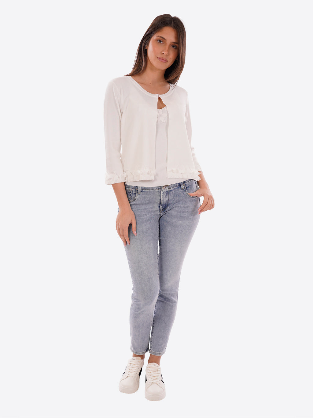 Cardigan MOLLY BRACKEN da Donna - bianco E1053EPWHT