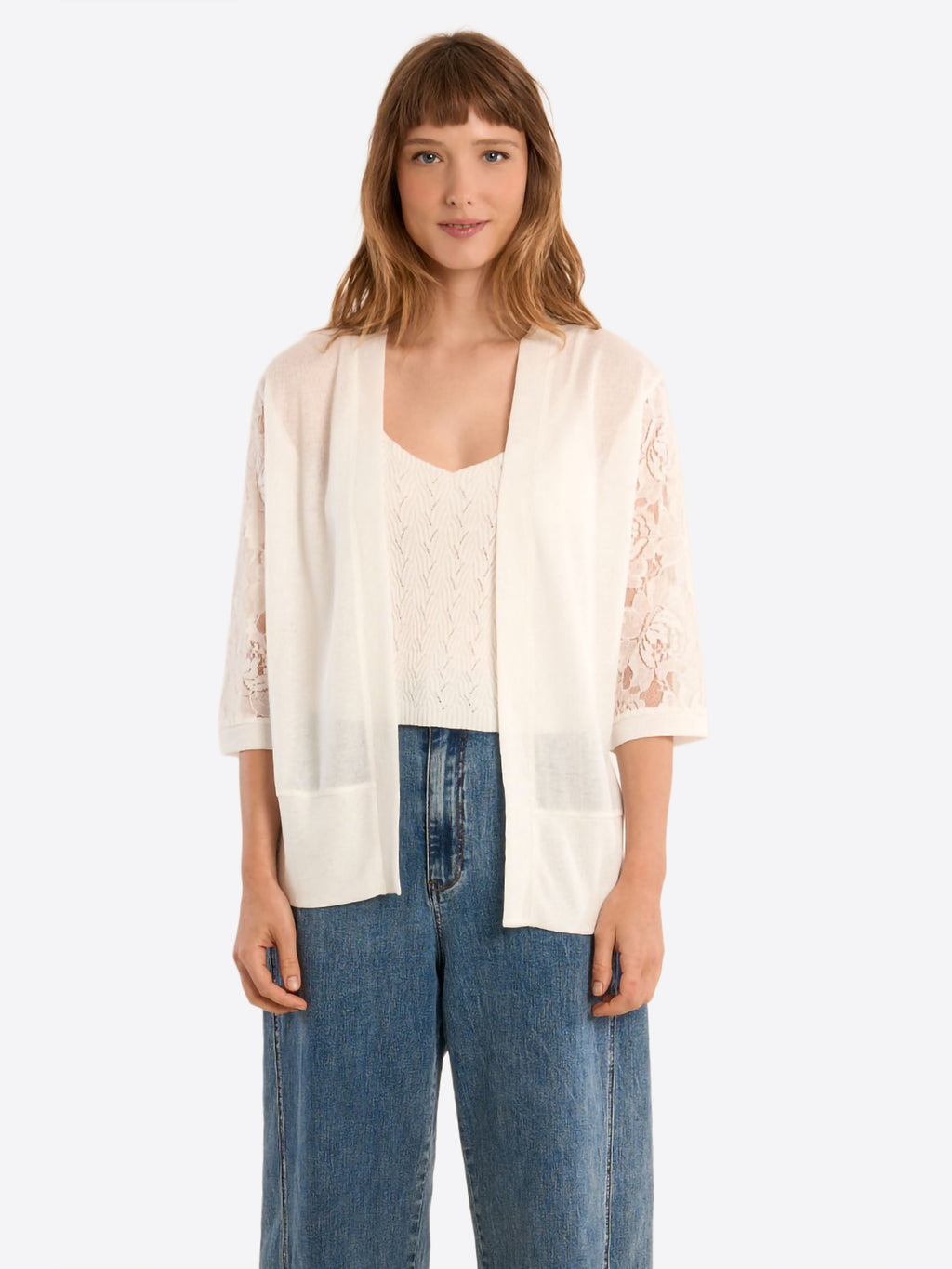Cardigan MOLLY BRACKEN da Donna - bianco E1481EPWHT